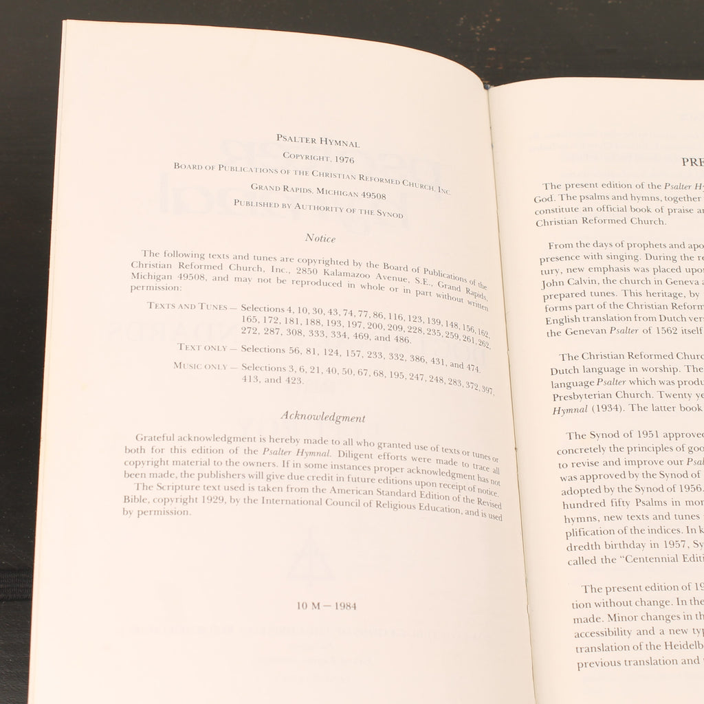 Psalter Hymnal 1976 (1984 Druk) - Christian Reformed Church - Hardcover - Grand Rapids, Michigan
