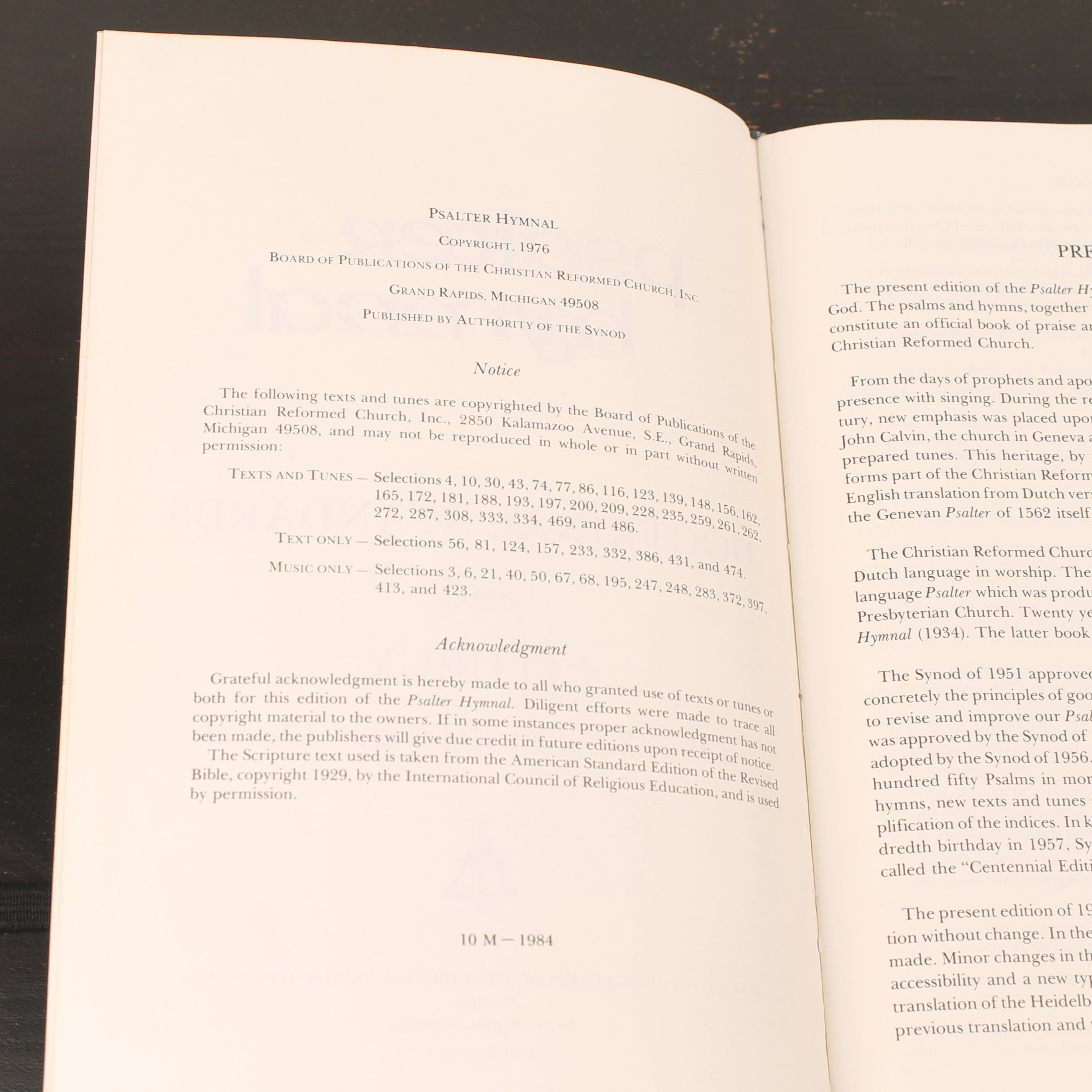 Psalter Hymnal 1976 (1984 Druk) - Christian Reformed Church - Hardcover - Grand Rapids, Michigan