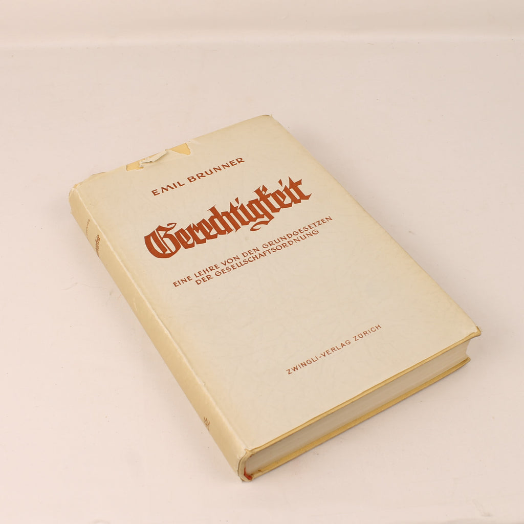 Gerechtigkeit (1943) - Emil Brunner - Zwitserse WOII Uitgave met Stofomslag