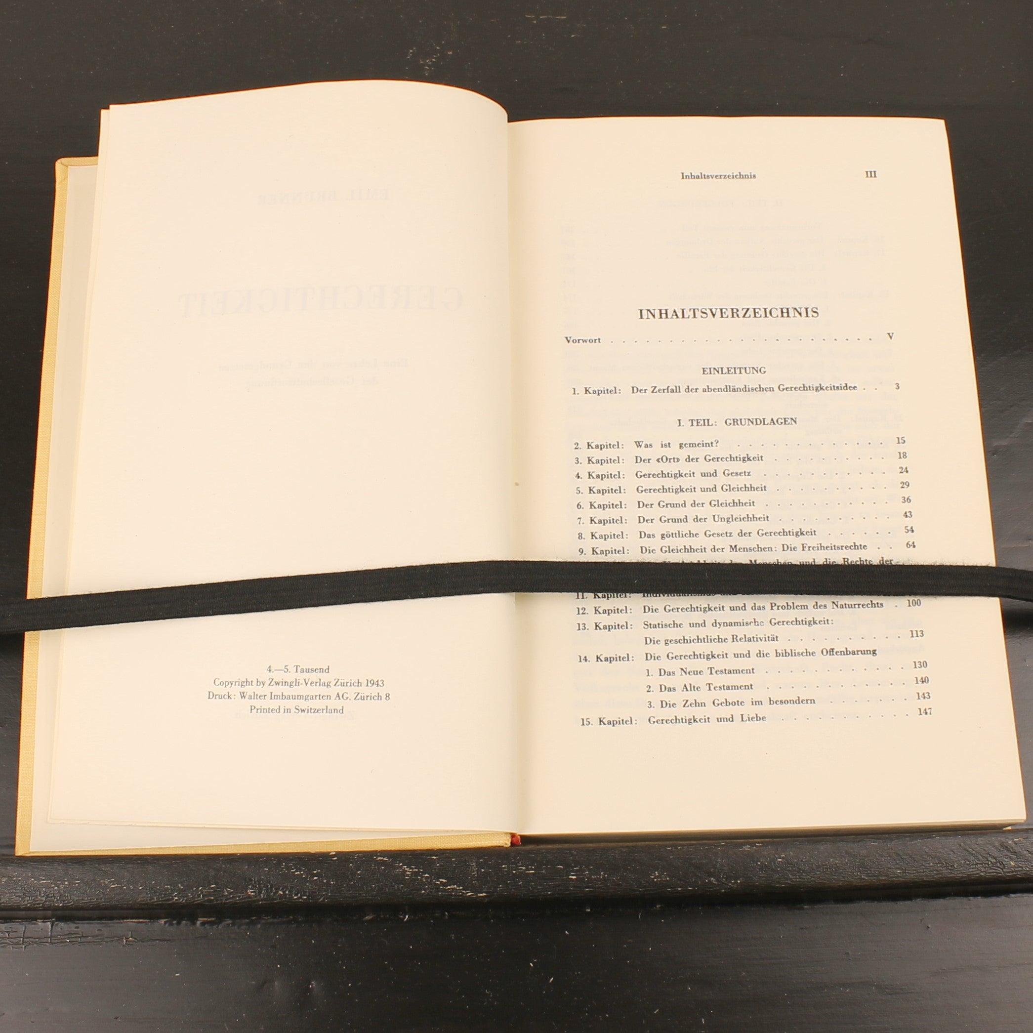 Gerechtigkeit (1943) - Emil Brunner - Zwitserse WOII Uitgave met Stofomslag