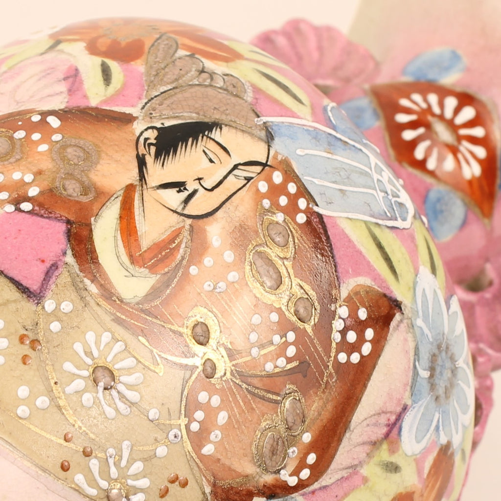 Japanese Satsuma Style Vase – Hand-painted Samurai Decor – Moriage – Large 32 cm