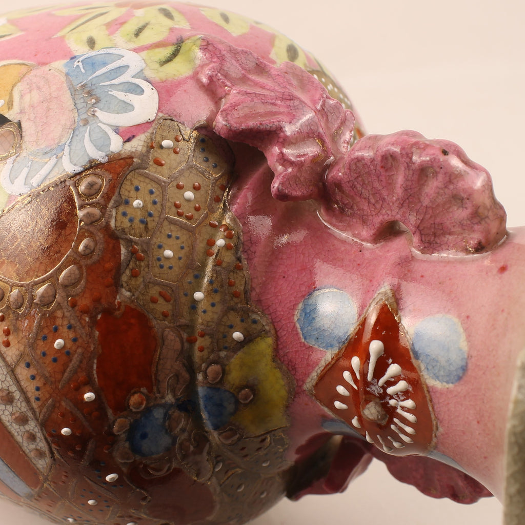 Japanese Satsuma Style Vase – Hand-painted Samurai Decor – Moriage – Large 32 cm