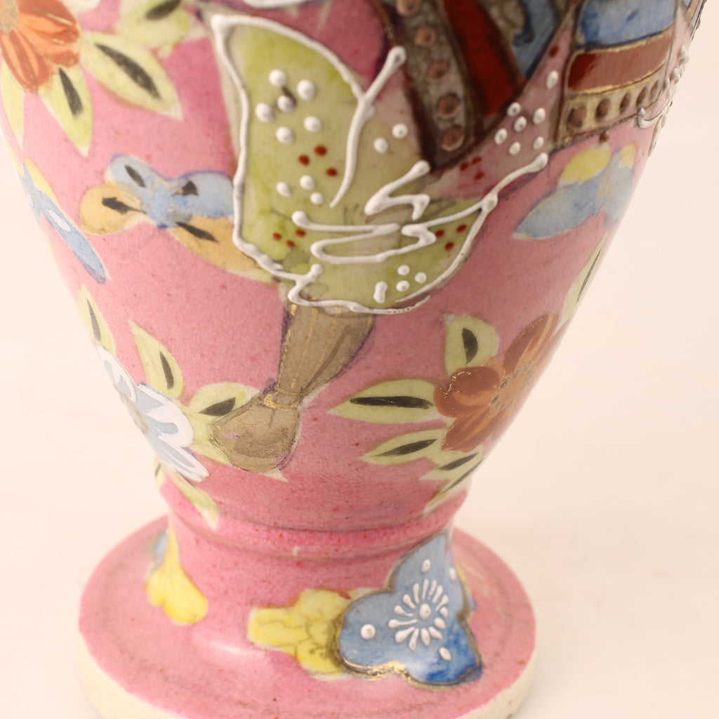 Japanese Satsuma Style Vase – Hand-painted Samurai Decor – Moriage – Large 32 cm