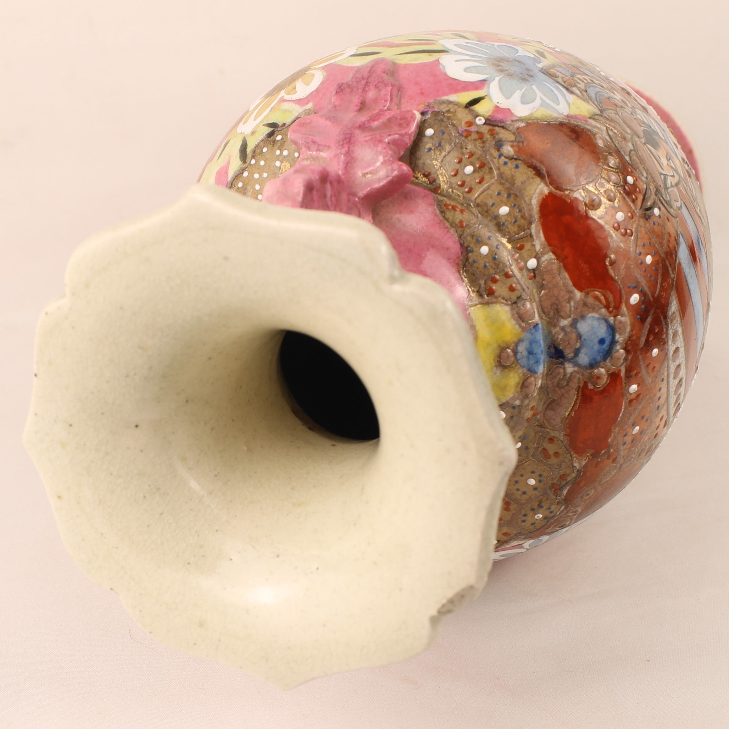 Japanese Satsuma Style Vase – Hand-painted Samurai Decor – Moriage – Large 32 cm