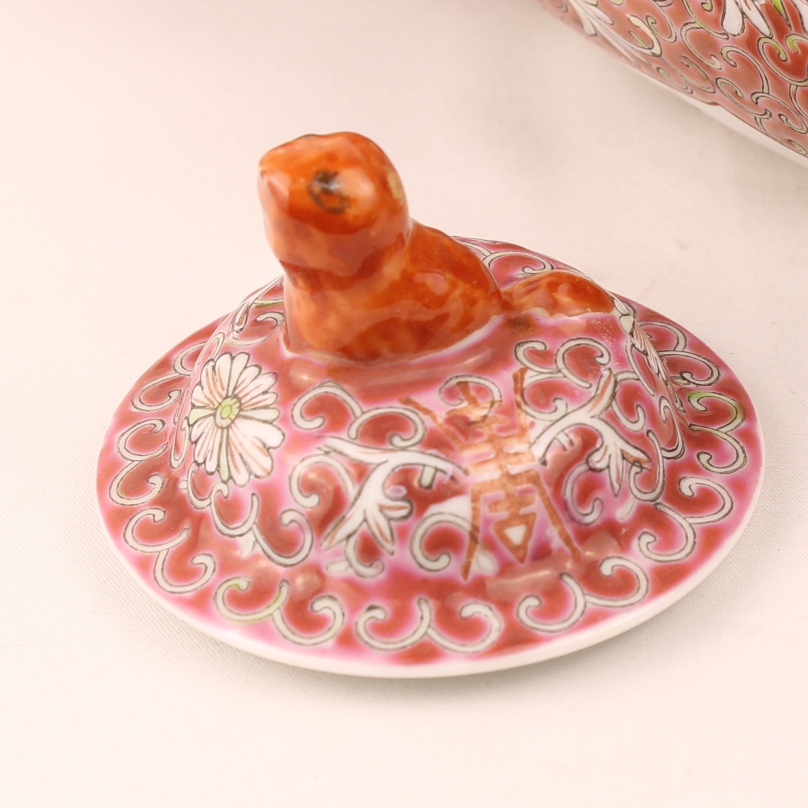 Chinese Famille Rose Ginger Jar met Vogel en Bloesem – Vintage Porselein 27 cm