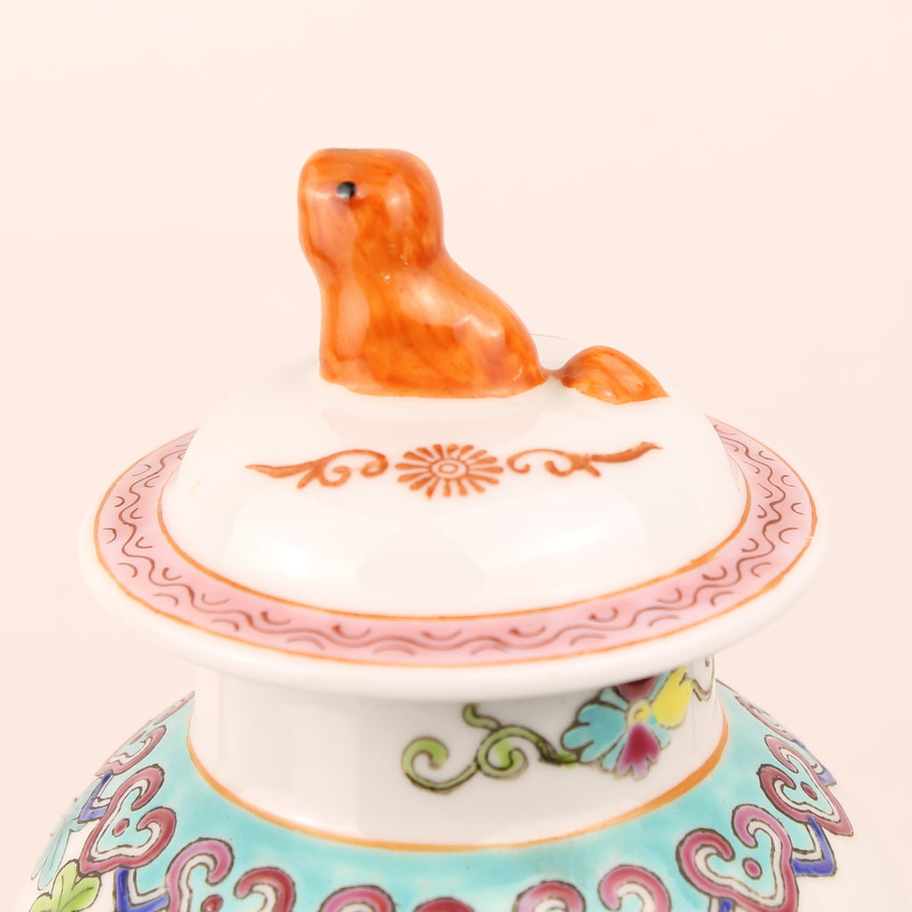 Chinese Jingdezhen Porseleinen Dekselvaas met Figuren – Handbeschilderd Vintage Porselein (26 cm)