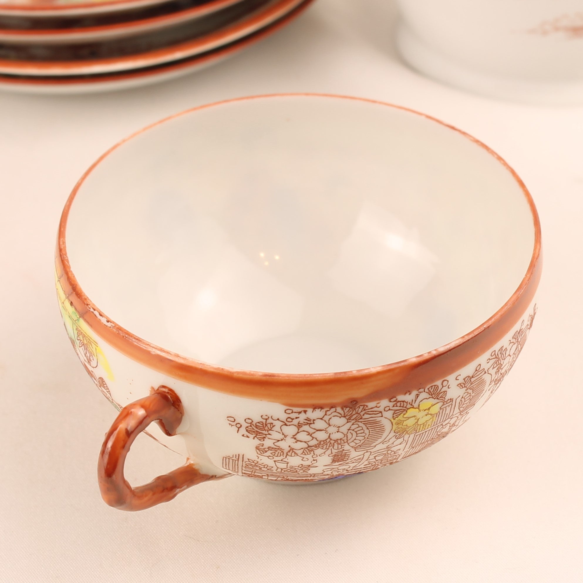 Japanse Geisha Theeset – 2 Theepotten – 4 Kop & Schotel – Made in Japan ca. 1950