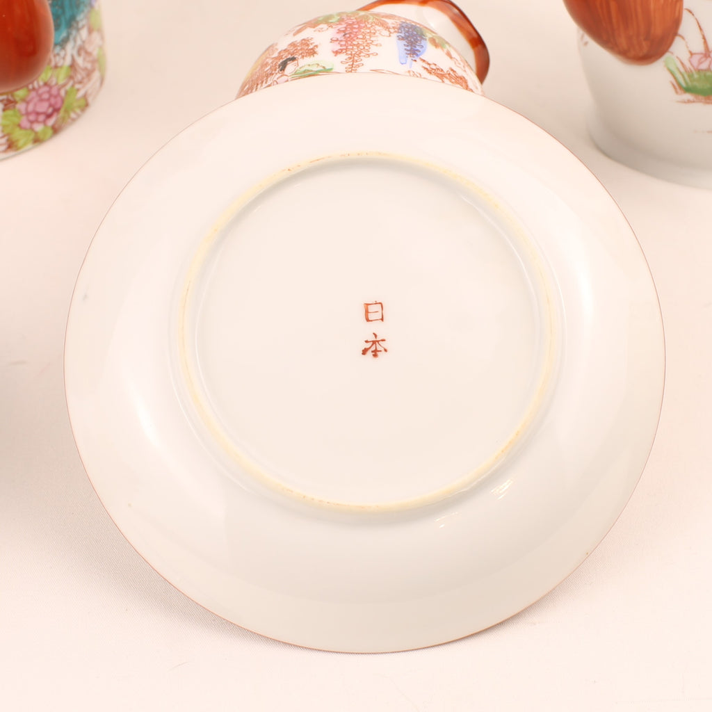 Japanse Geisha Theeset – 2 Theepotten – 4 Kop & Schotel – Made in Japan ca. 1950