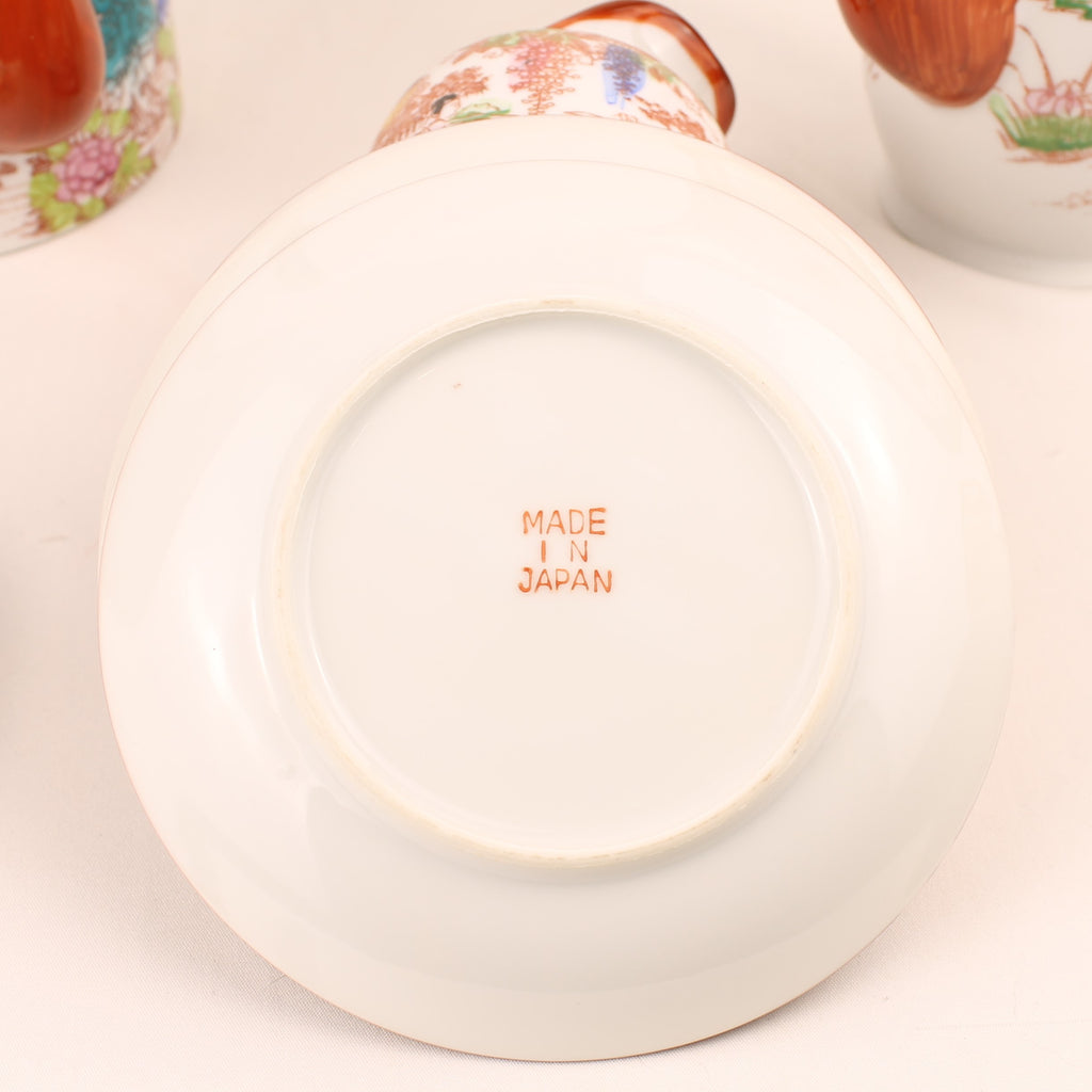 Japanse Geisha Theeset – 2 Theepotten – 4 Kop & Schotel – Made in Japan ca. 1950