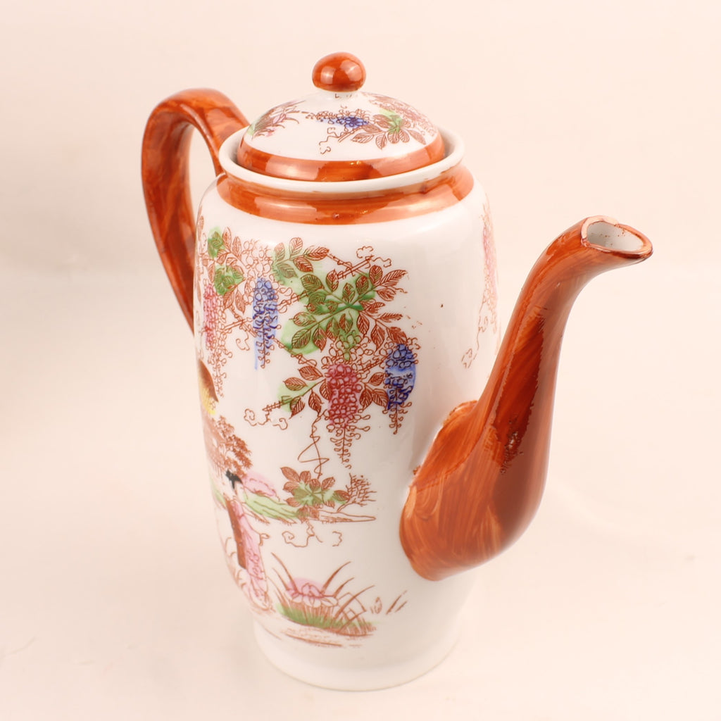 Japanse Geisha Theeset – 2 Theepotten – 4 Kop & Schotel – Made in Japan ca. 1950