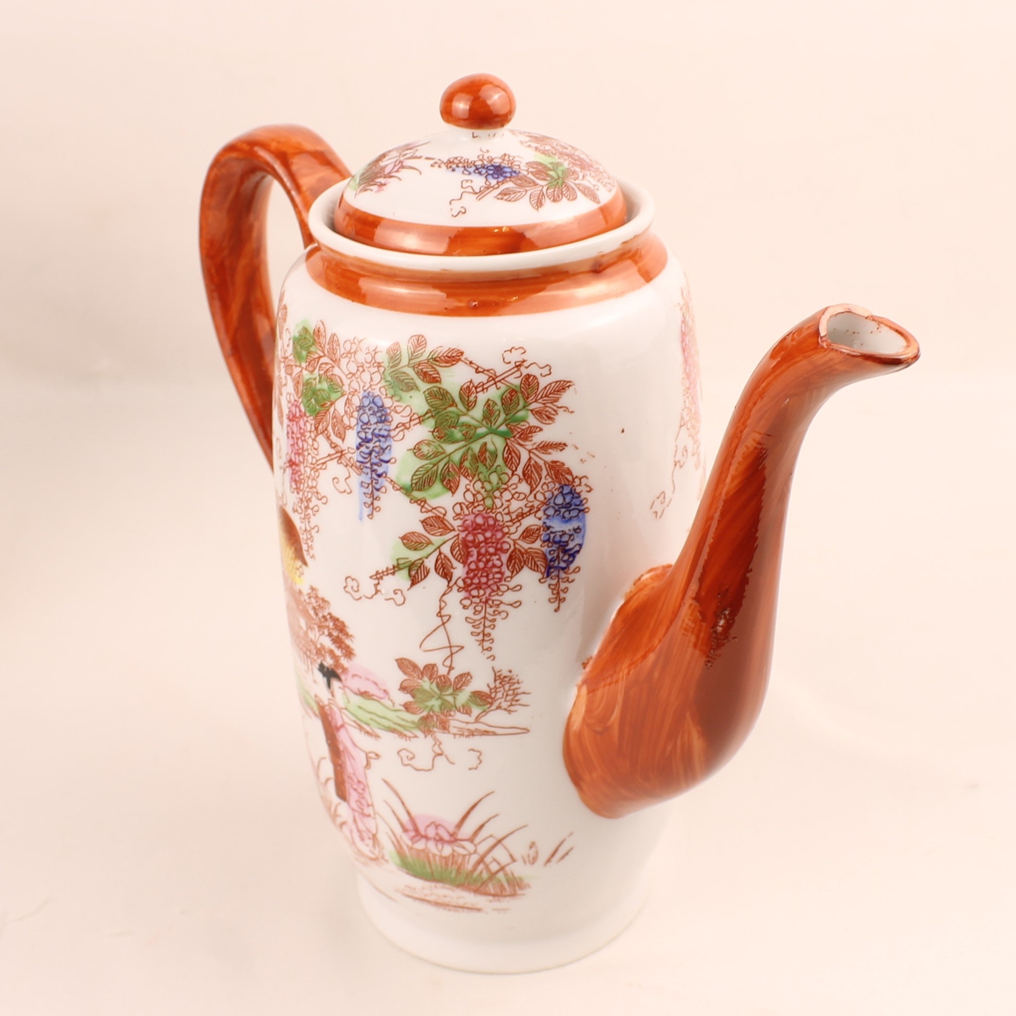 Japanse Geisha Theeset – 2 Theepotten – 4 Kop & Schotel – Made in Japan ca. 1950