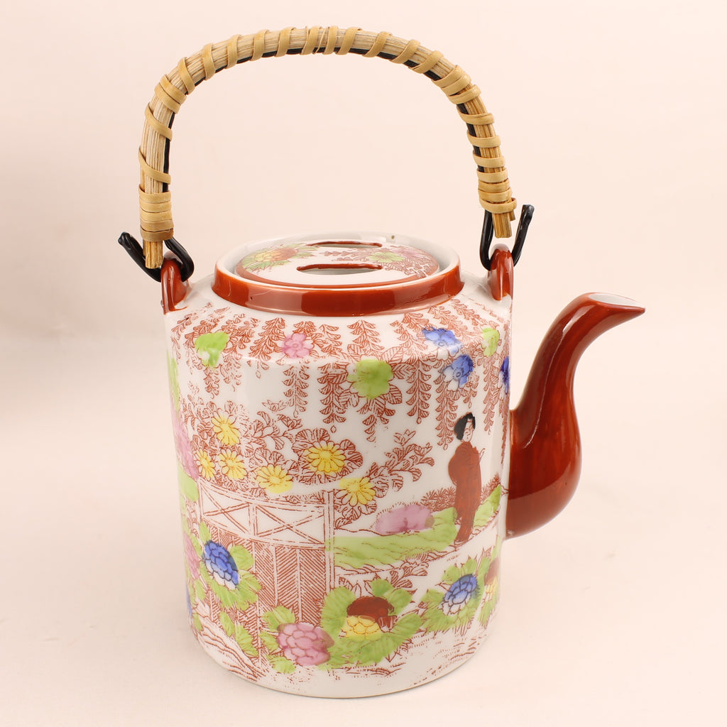 Japanse Geisha Theeset – 2 Theepotten – 4 Kop & Schotel – Made in Japan ca. 1950