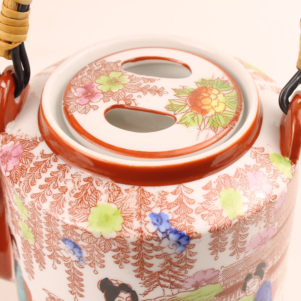 Japanse Geisha Theeset – 2 Theepotten – 4 Kop & Schotel – Made in Japan ca. 1950