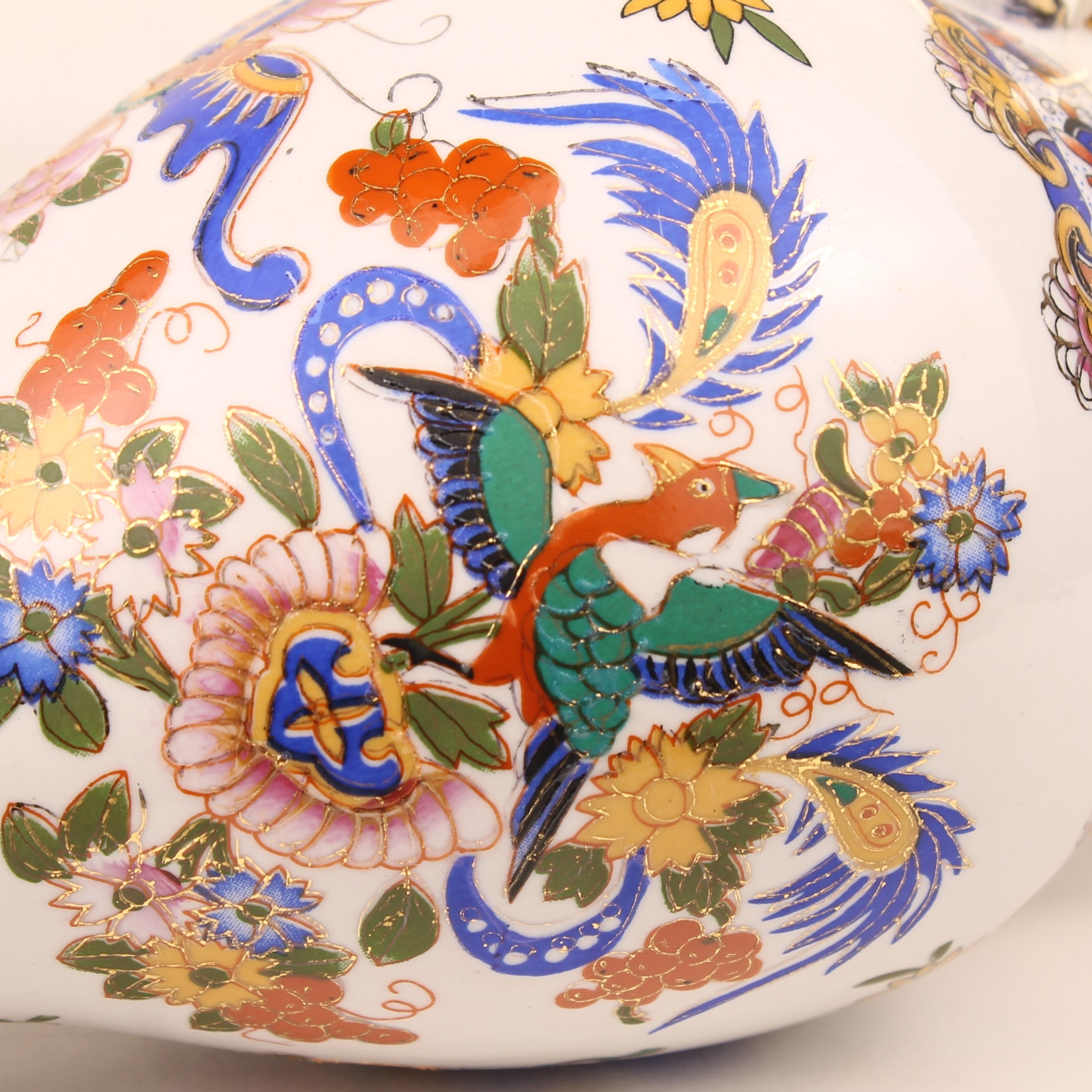 Japanese Phoenix Vase – Double Gilded Handles – 20 cm – c. 1930–1950