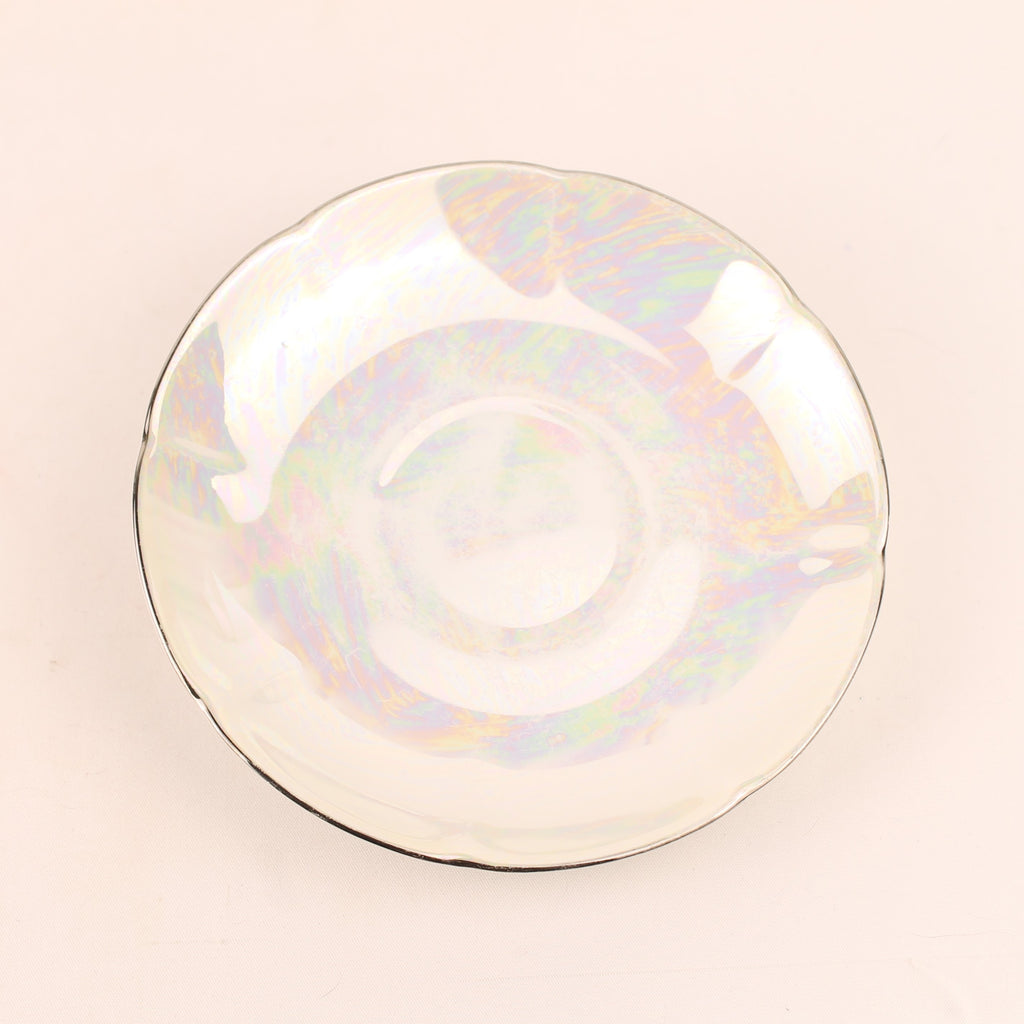 Schoteltje met Parelmoer Glazuur en Goudrand – Keramiek – 13 cm