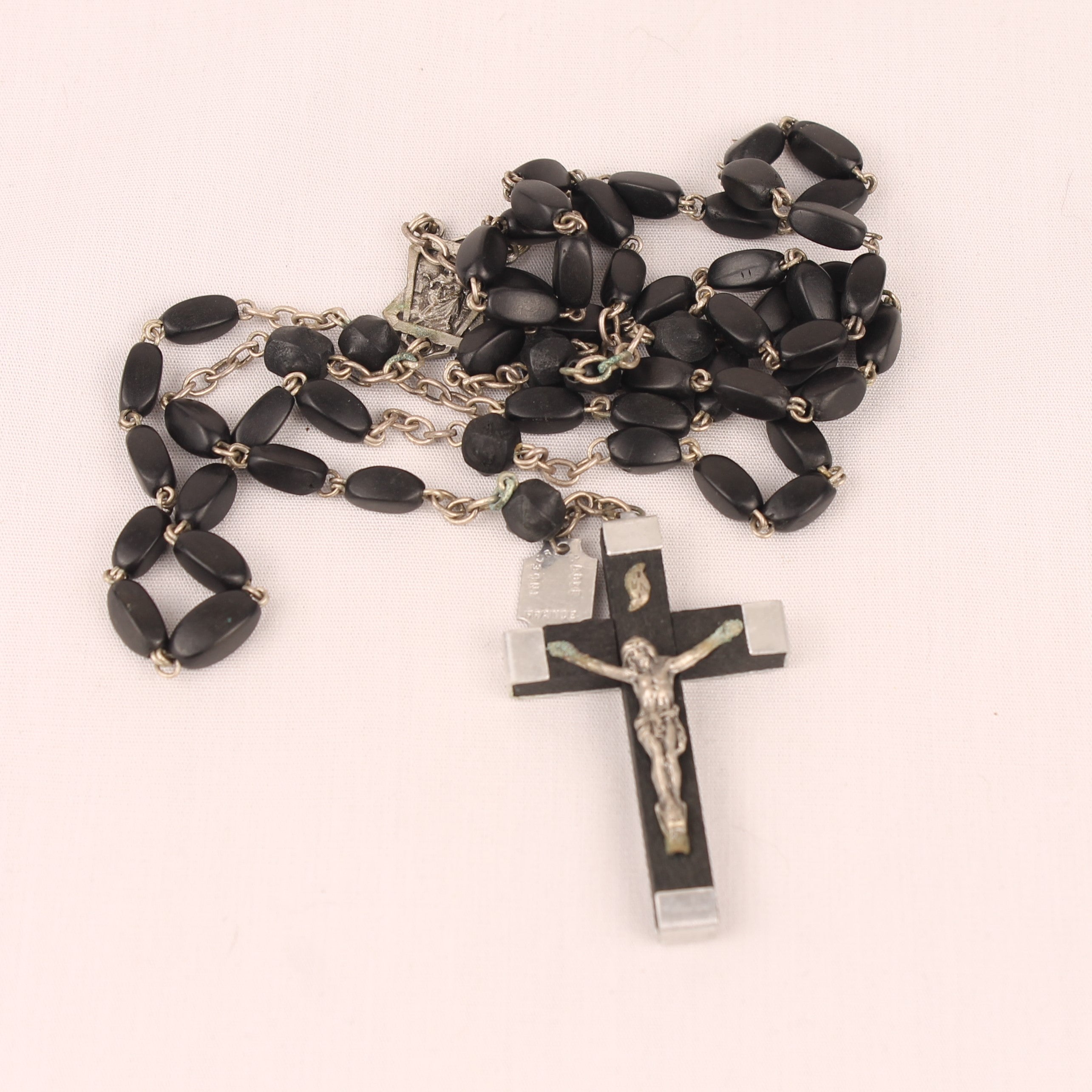 Franse Rozenkrans met Houten Kralen en Kruis - ca. 1950–1970