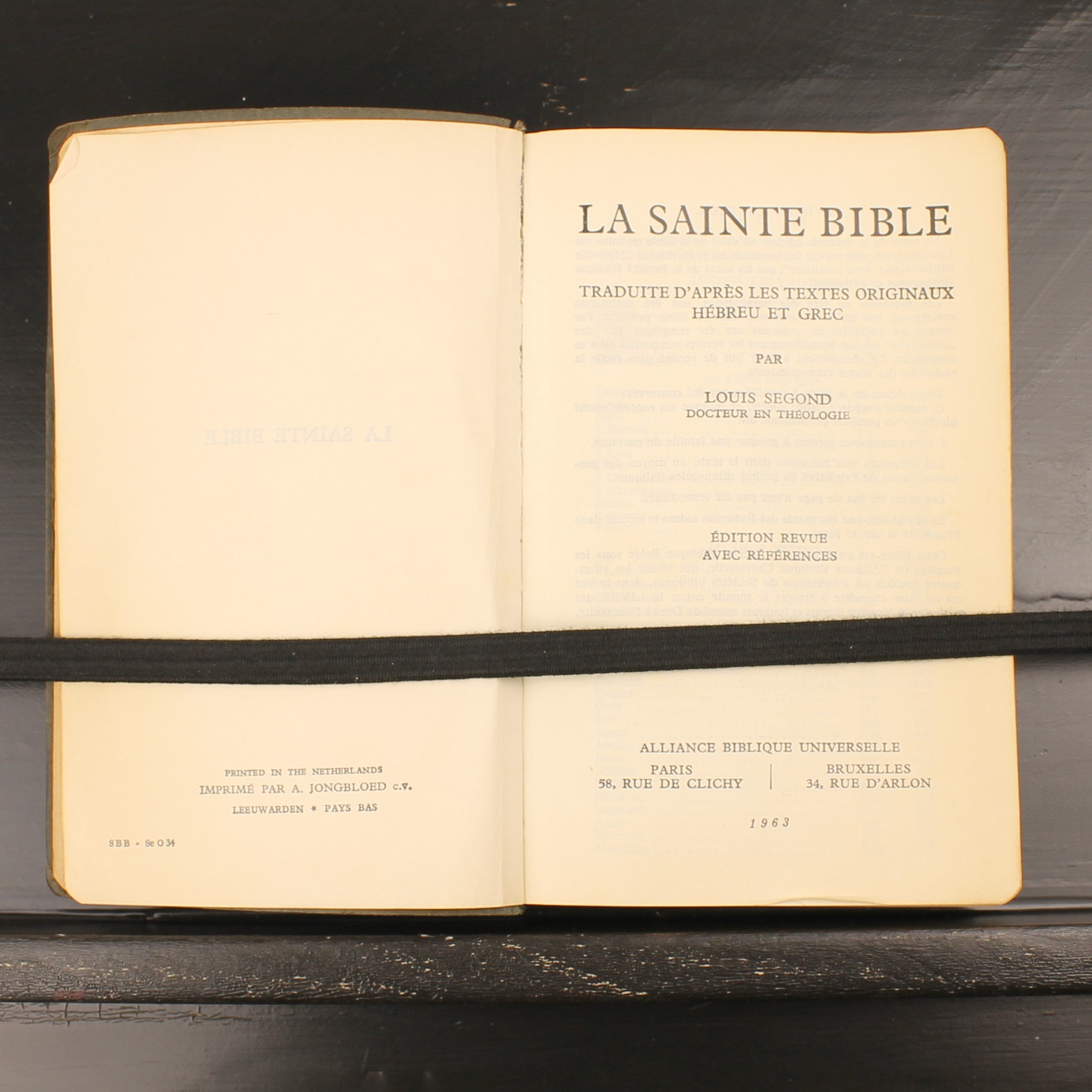 La Sainte Bible 1963 – Louis Segond – Franse Bijbel – Parijs Brussel Editie