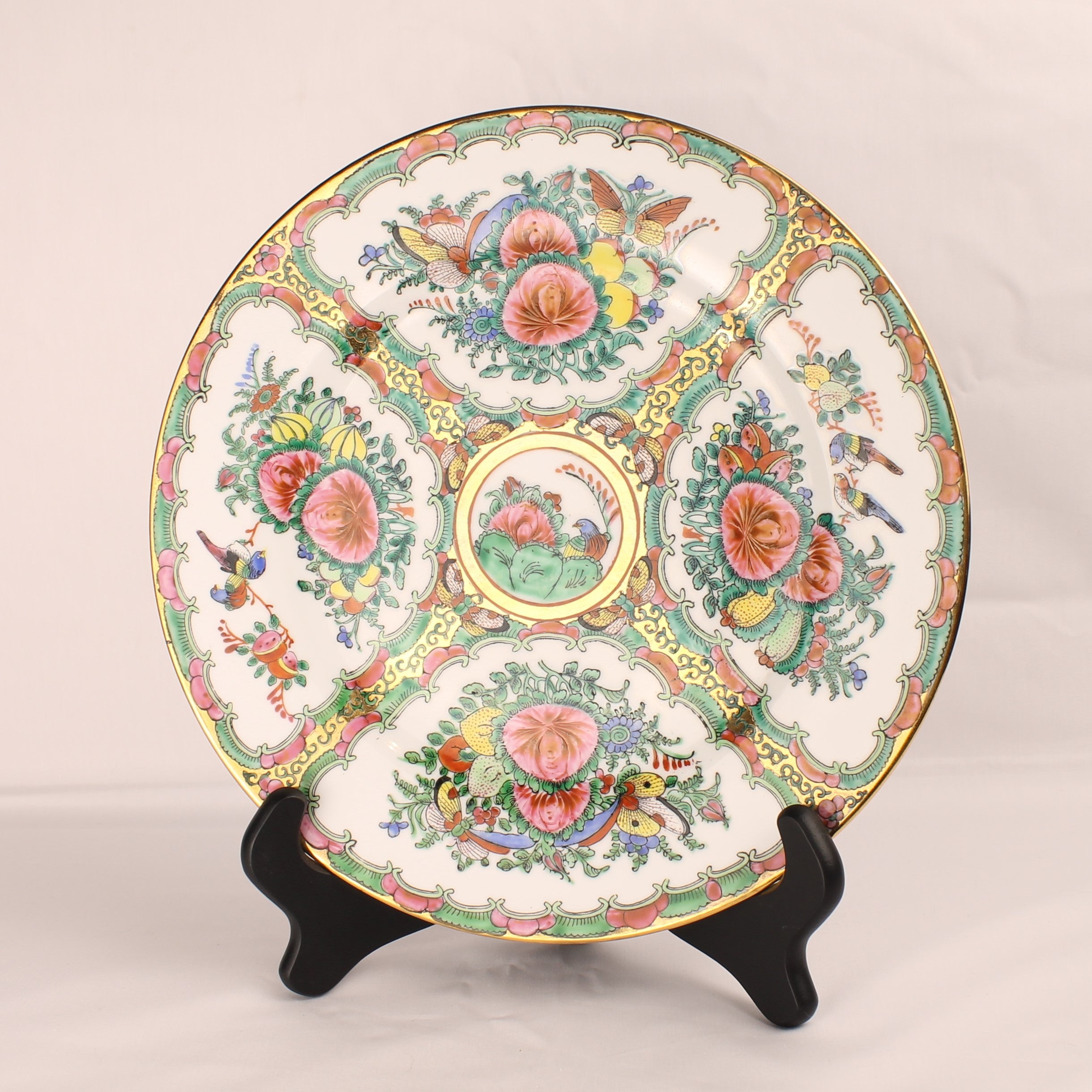 Chinees Famille Rose Bord – Rose Canton Stijl – Bloemen & Vlinders – Ø25,5 cm
