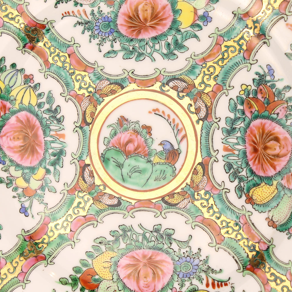 Chinees Famille Rose Bord – Rose Canton Stijl – Bloemen & Vlinders – Ø25,5 cm
