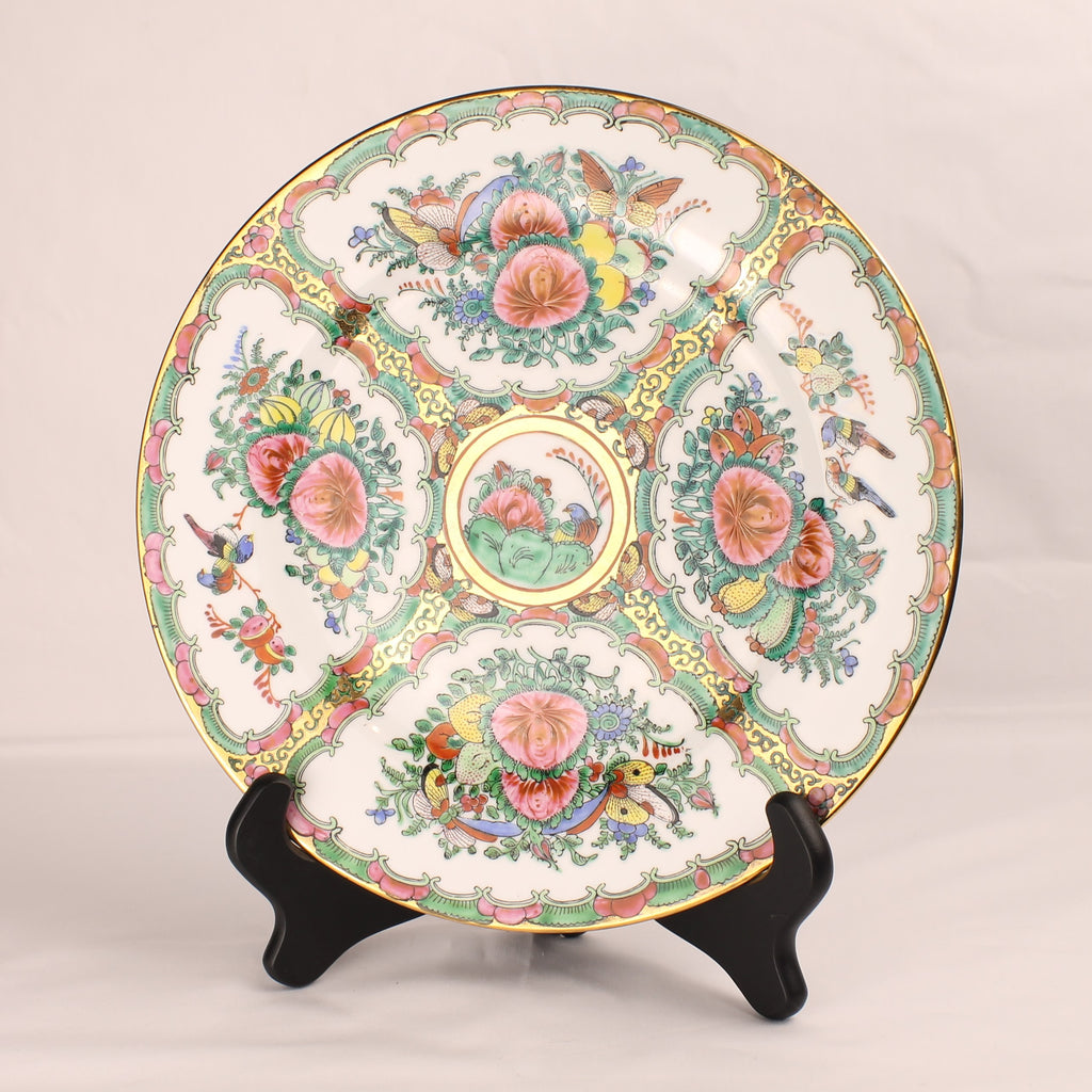 Chinees Famille Rose Bord – Rose Canton Stijl – Bloemen & Vlinders – Ø25,5 cm