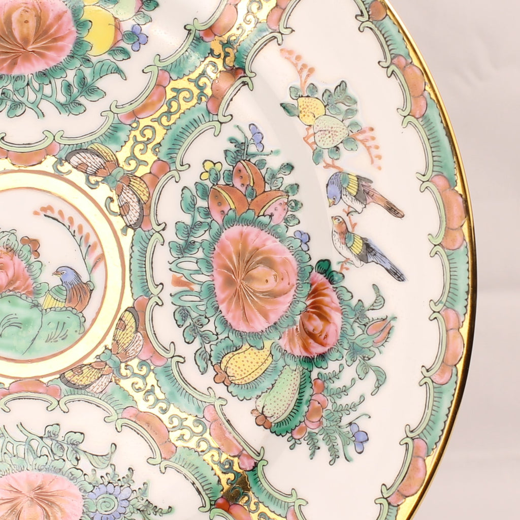Chinees Famille Rose Bord – Rose Canton Stijl – Bloemen & Vlinders – Ø25,5 cm