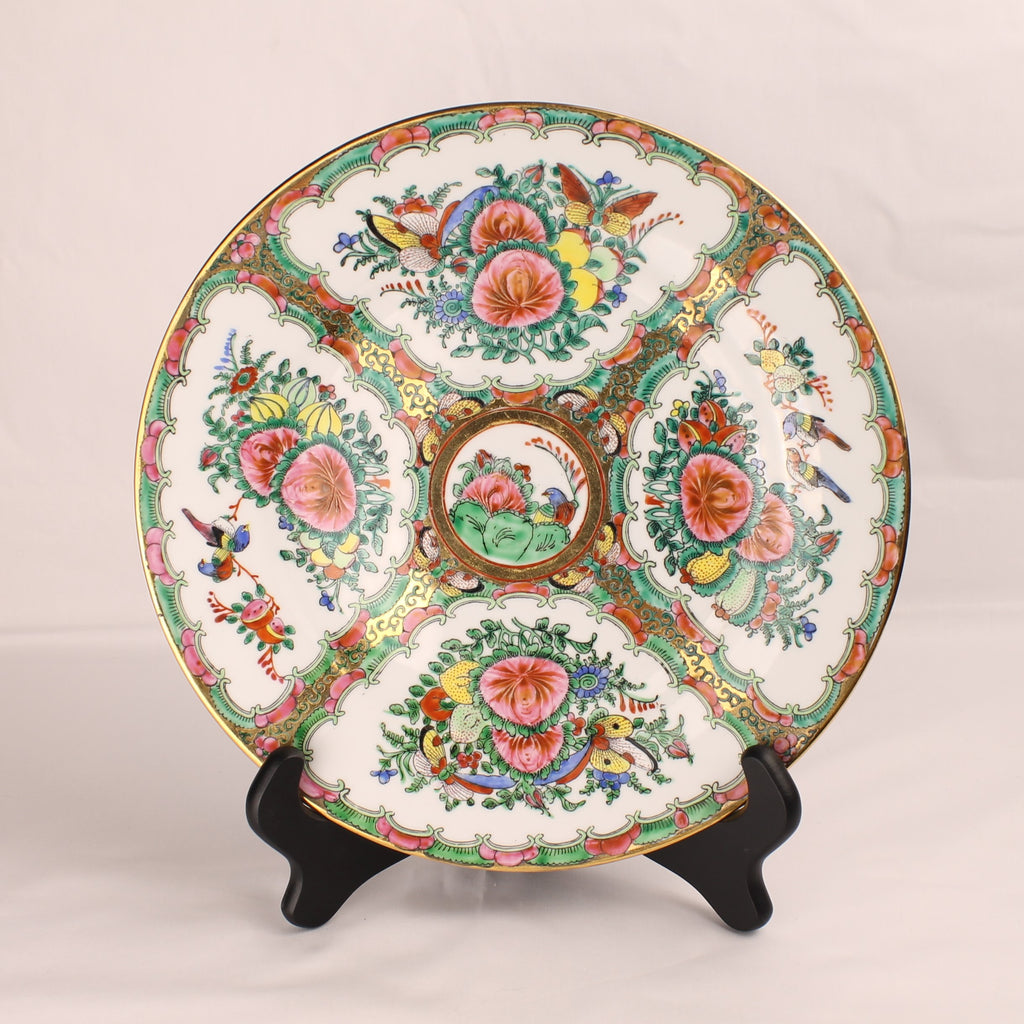 Chinees Famille Rose Bord – Rose Canton Stijl – Bloemen & Vlinders – Ø25,5 cm