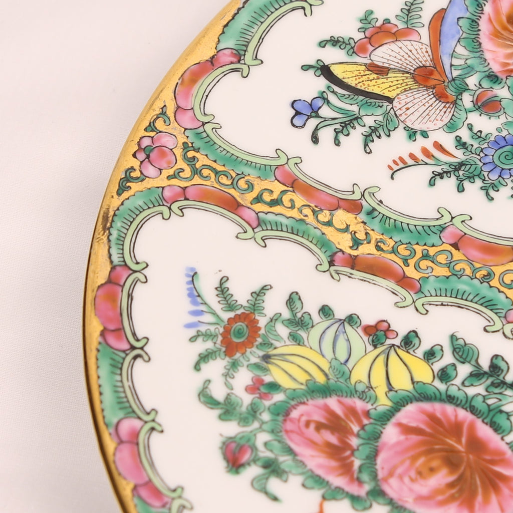Chinees Famille Rose Bord – Rose Canton Stijl – Bloemen & Vlinders – Ø25,5 cm