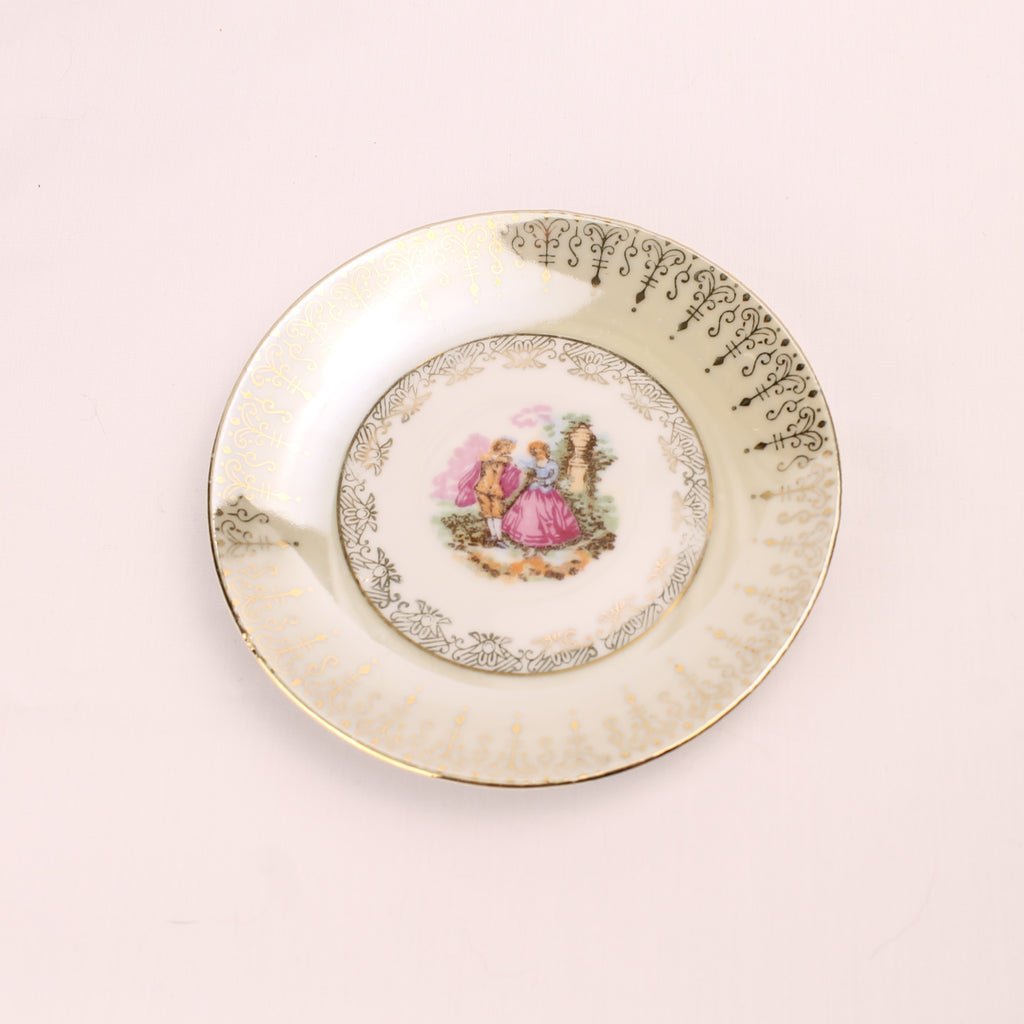 Porseleinen Schoteltje “Versailles” met Gouddecor en Romantische Scène Ø11,5 cm