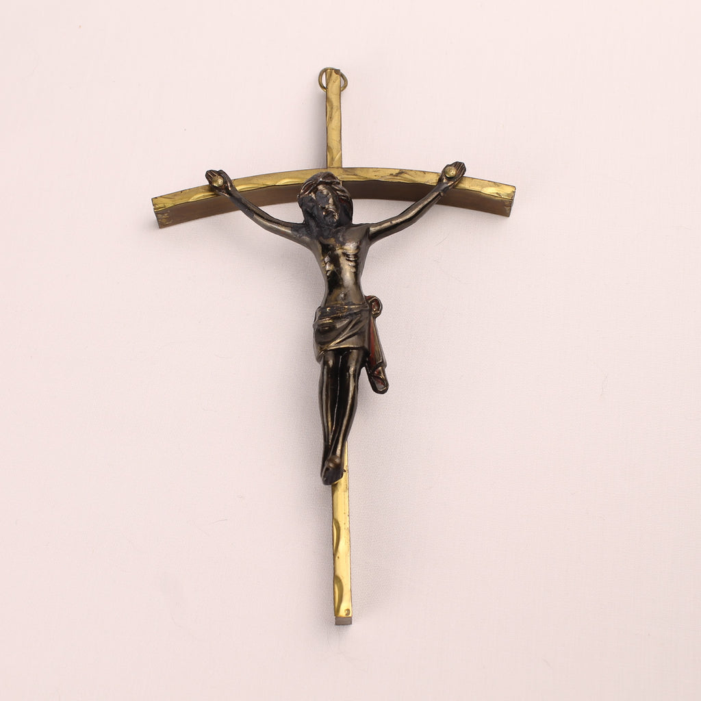 Crucifix Wandkruis Messing en Corpus ca. 1950