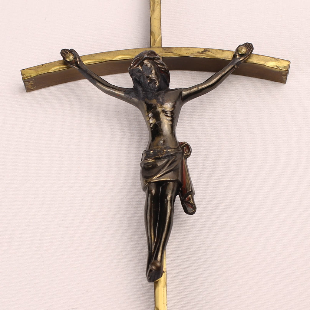Crucifix Wandkruis Messing en Corpus ca. 1950