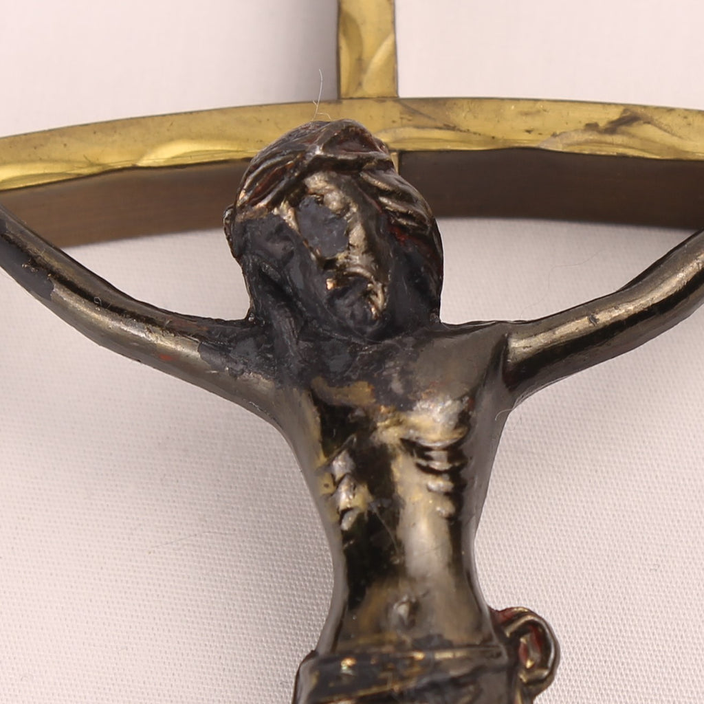 Crucifix Wandkruis Messing en Corpus ca. 1950