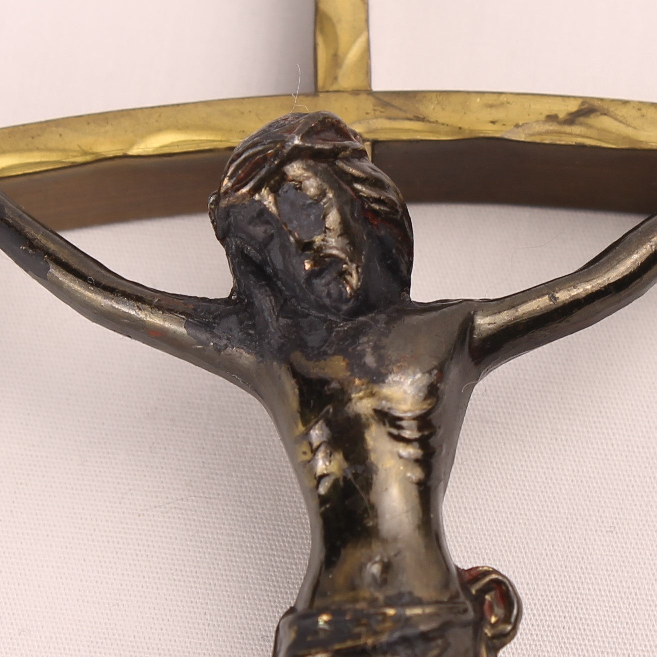 Crucifix Wandkruis Messing en Corpus ca. 1950