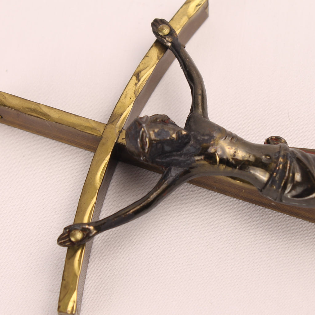 Crucifix Wandkruis Messing en Corpus ca. 1950
