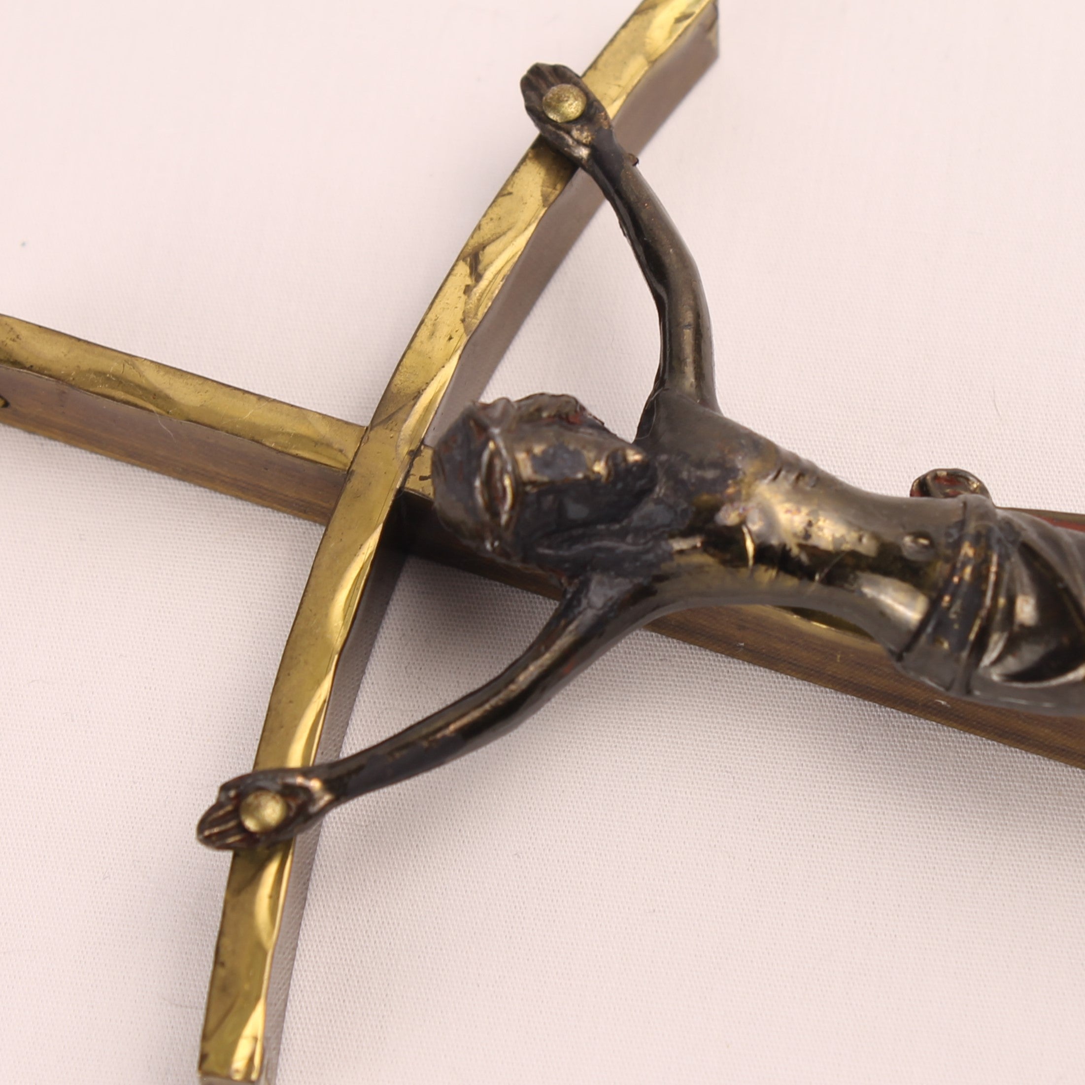 Crucifix Wandkruis Messing en Corpus ca. 1950