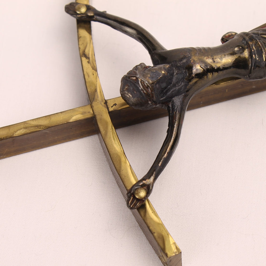 Crucifix Wandkruis Messing en Corpus ca. 1950