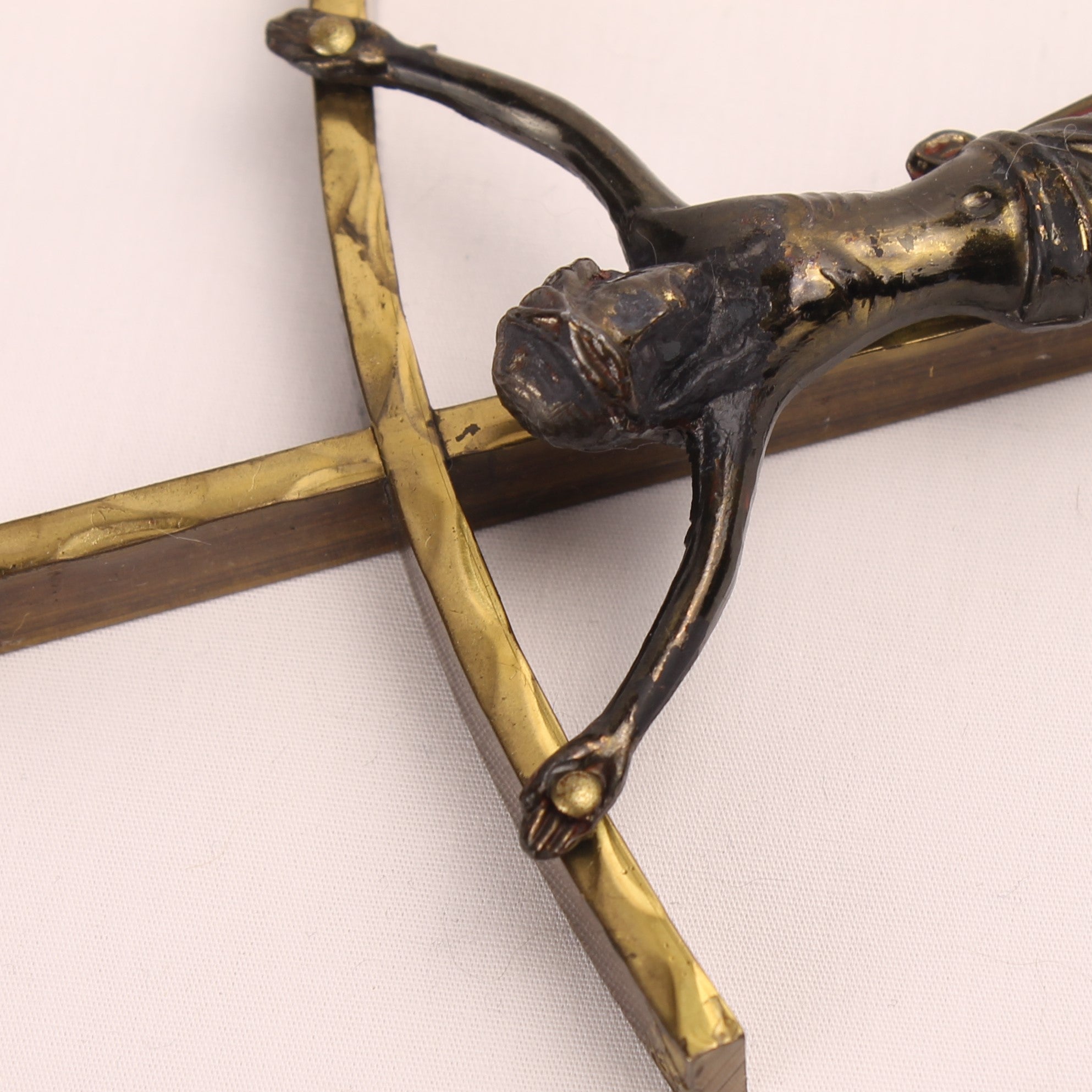 Crucifix Wandkruis Messing en Corpus ca. 1950