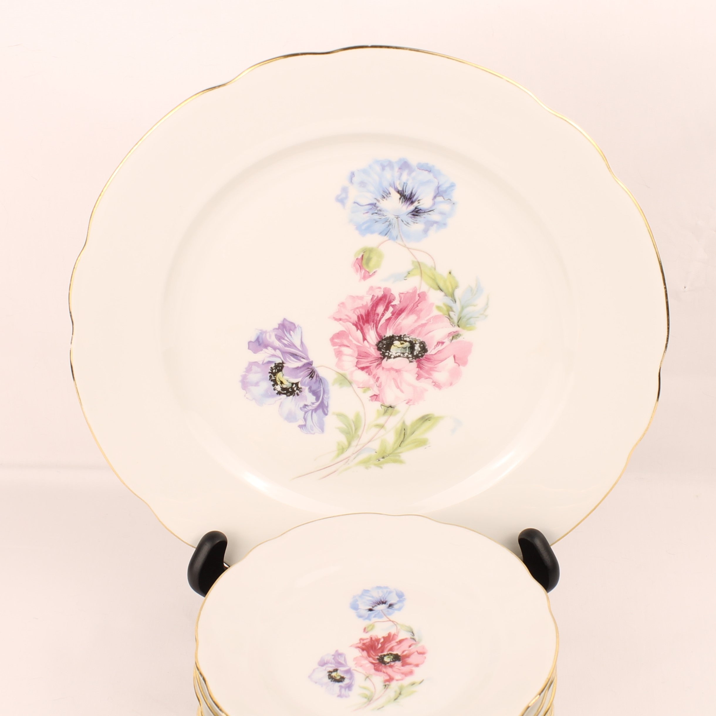 Schumann Arzberg Bavaria Gebaksset - 10-delig - Bloemendecor - ca. 1930–1950