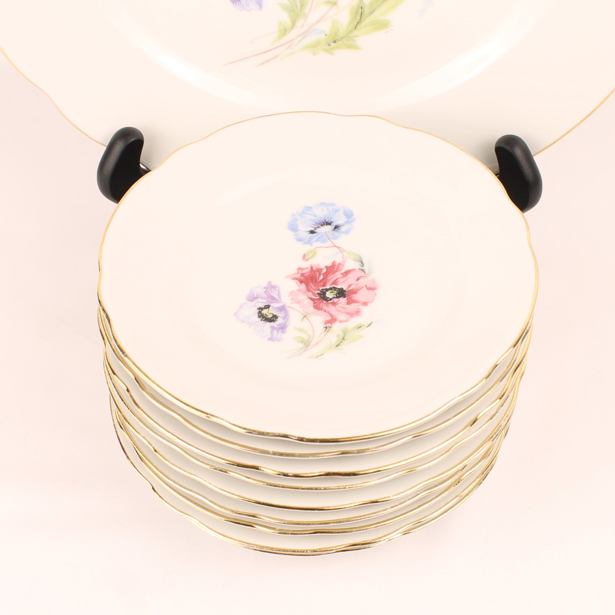 Schumann Arzberg Bavaria Gebaksset - 10-delig - Bloemendecor - ca. 1930–1950