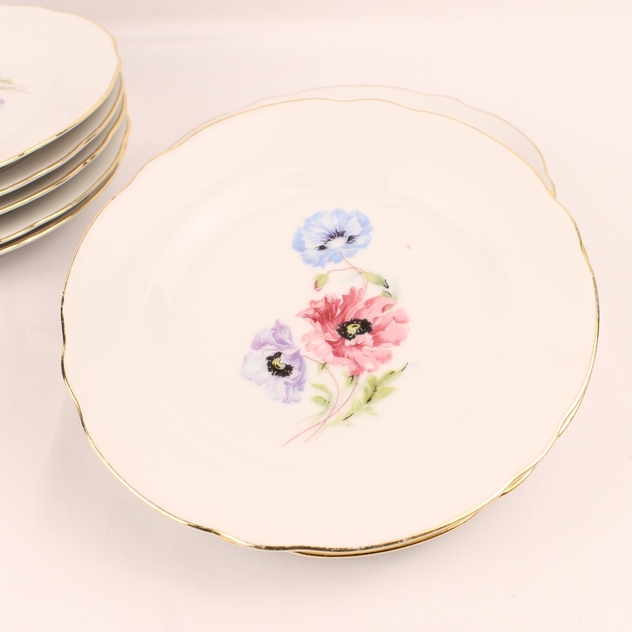 Schumann Arzberg Bavaria Gebaksset - 10-delig - Bloemendecor - ca. 1930–1950