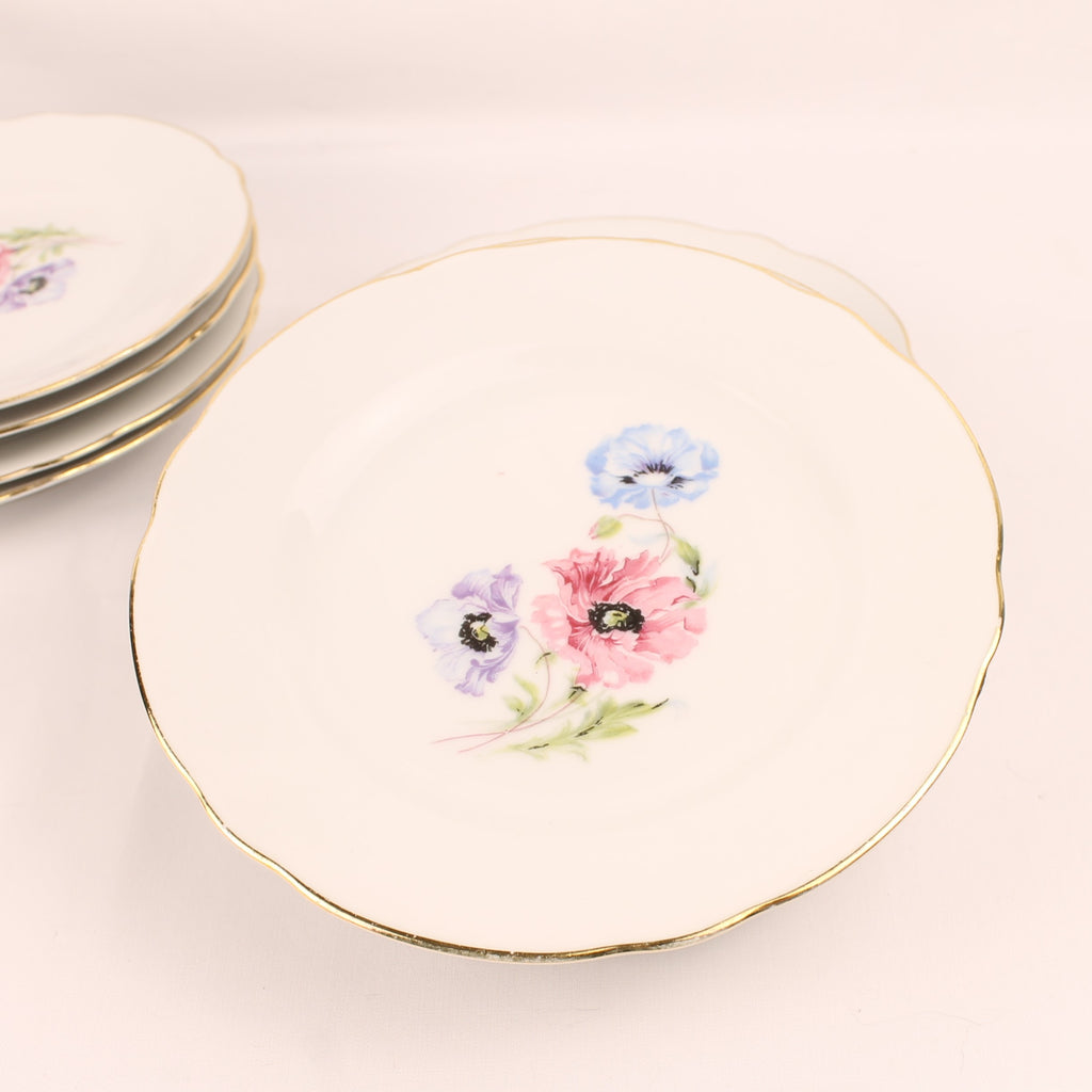 Schumann Arzberg Bavaria Gebaksset - 10-delig - Bloemendecor - ca. 1930–1950