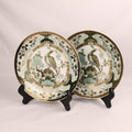 Saji Fine China - Sierborden (2) - Imari Stijl Groen Goud - 21.5 cm