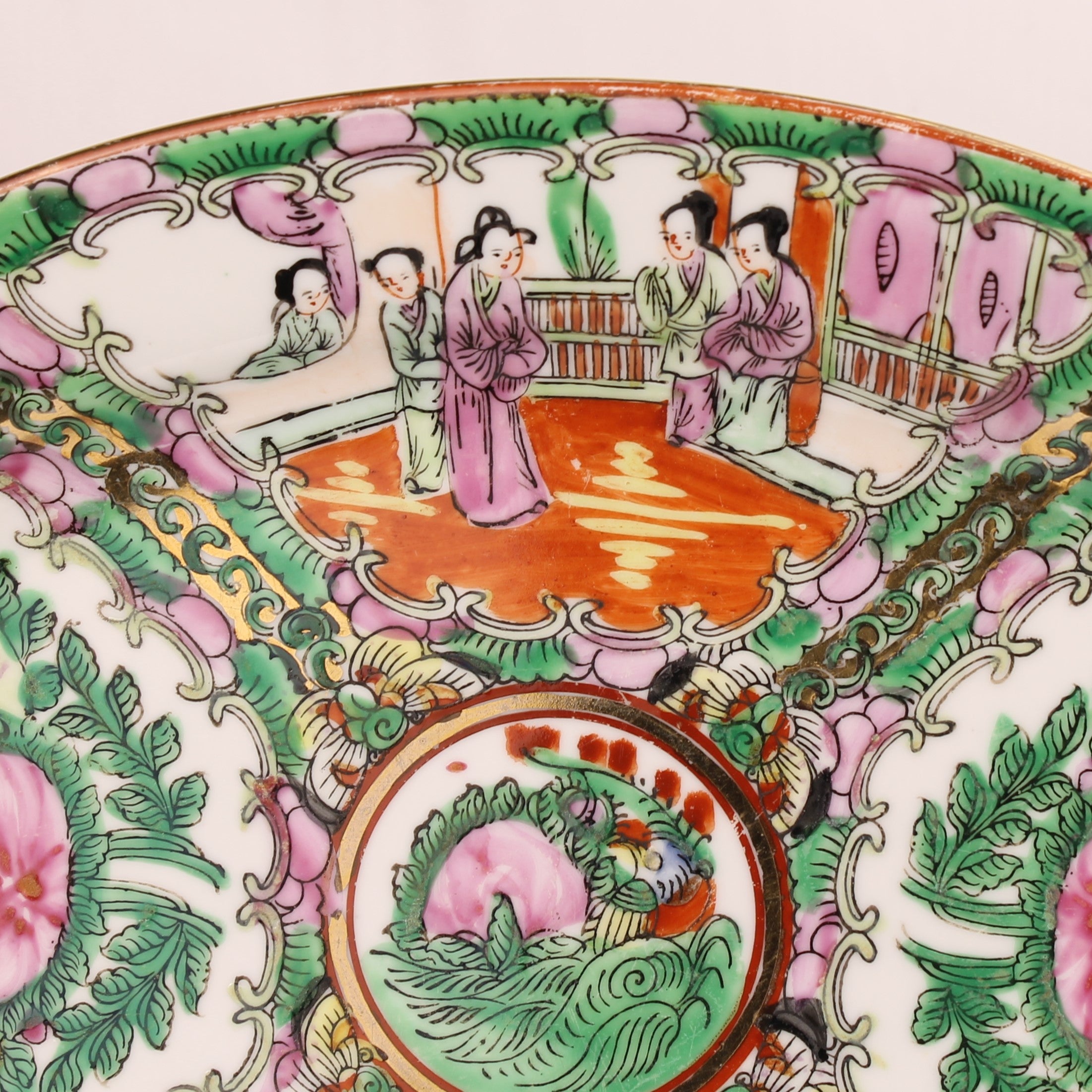 Chinees Ovaal Serveerbord – Rose Medallion – Handbeschilderd – ca. 31 cm