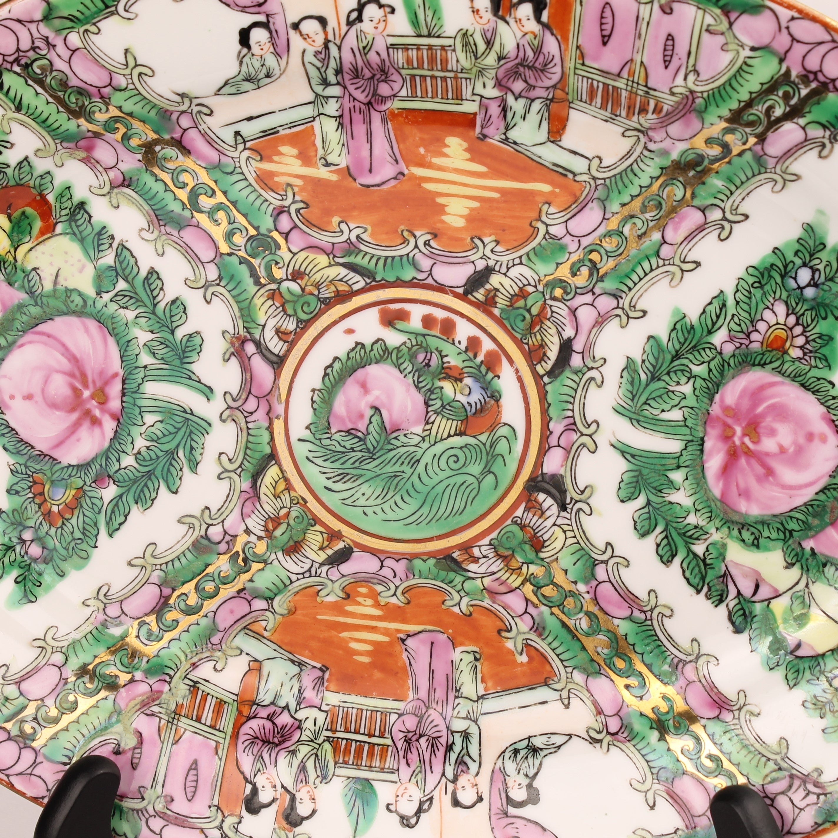 Chinees Ovaal Serveerbord – Rose Medallion – Handbeschilderd – ca. 31 cm