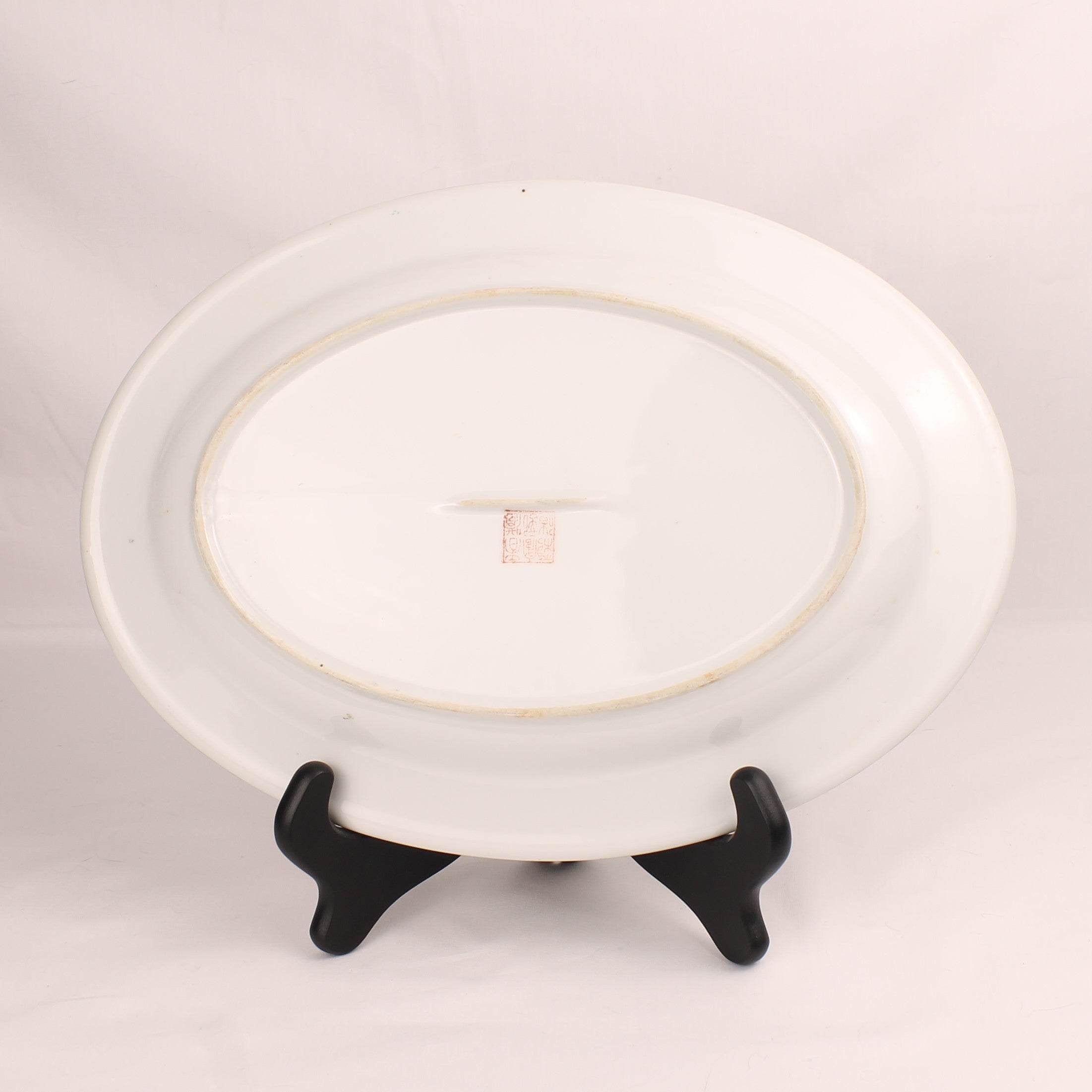 Chinees Ovaal Serveerbord – Rose Medallion – Handbeschilderd – ca. 31 cm