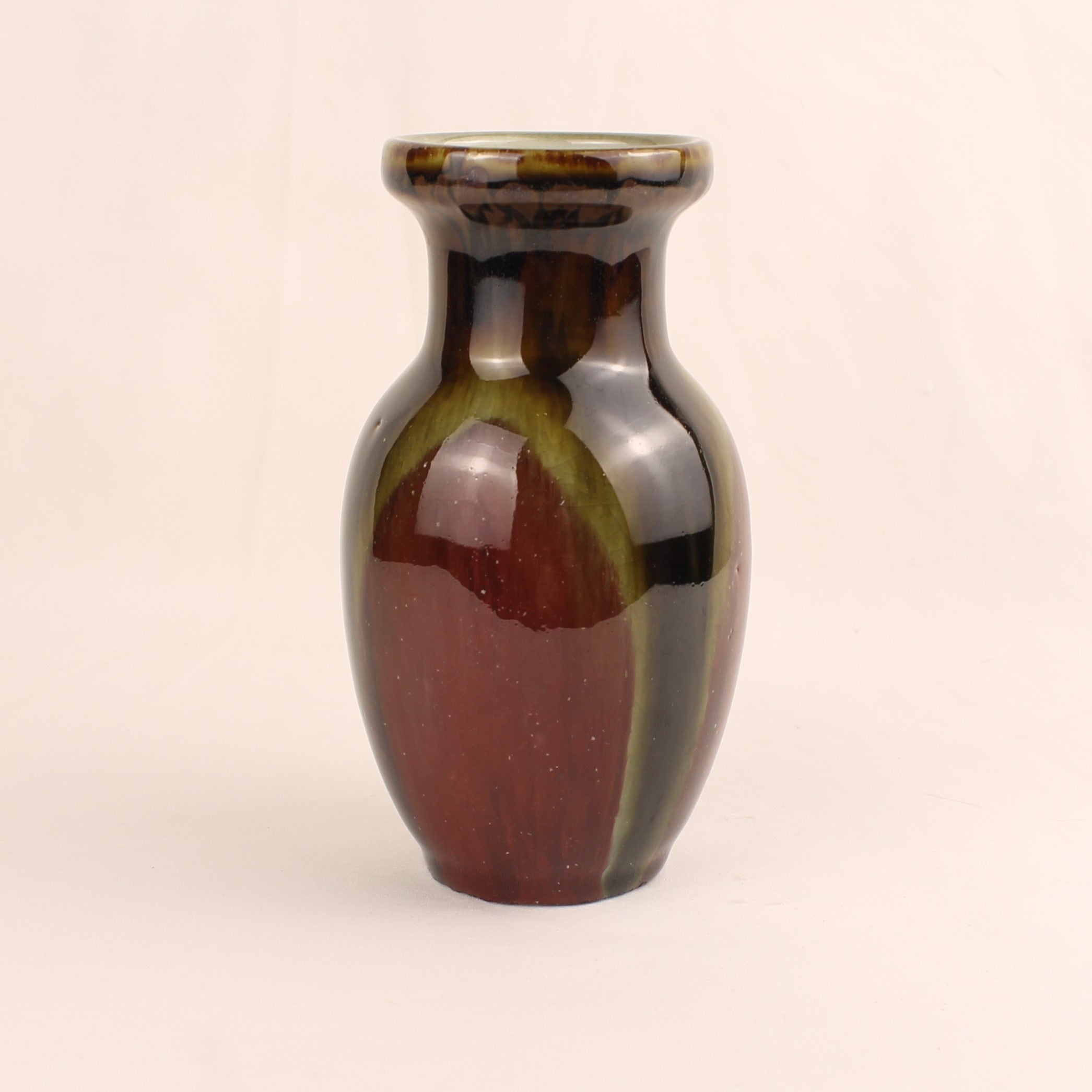 Keramische Vaas met Druipglazuur – West Germany Stijl – Art Pottery