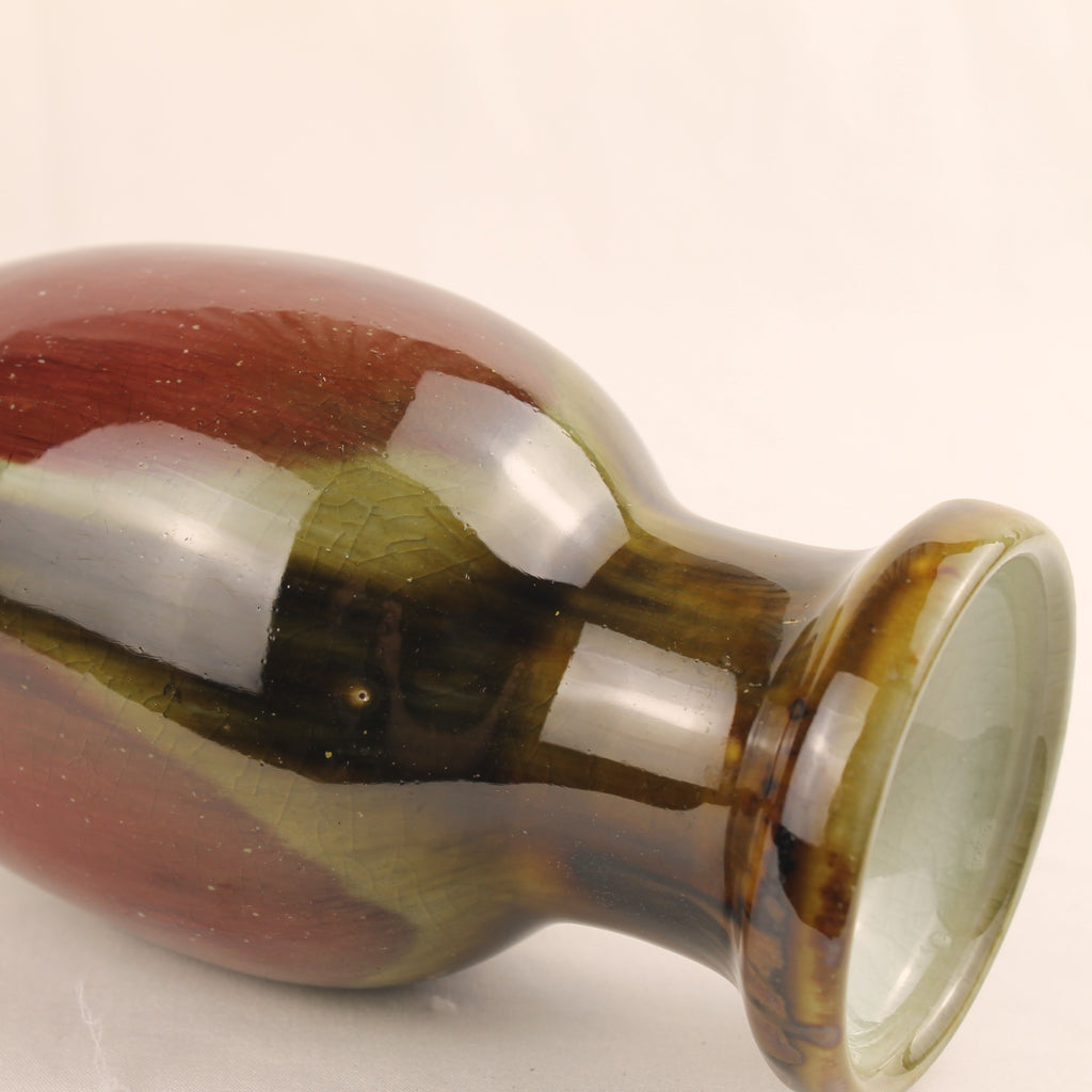 Keramische Vaas met Druipglazuur – West Germany Stijl – Art Pottery