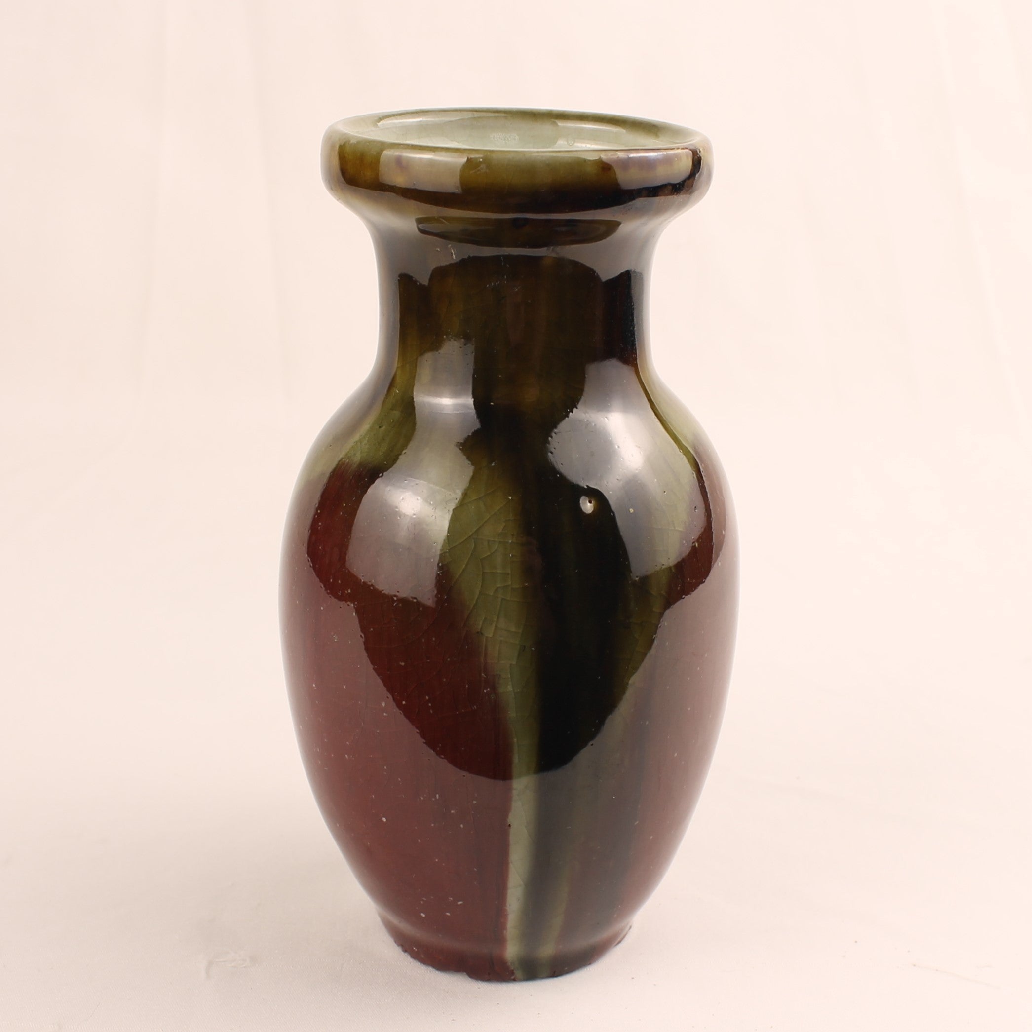 Keramische Vaas met Druipglazuur – West Germany Stijl – Art Pottery
