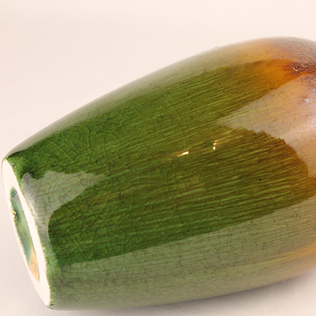 Keramieken Vaas – Fat Lava Stijl in Groen, Oker en Bruin