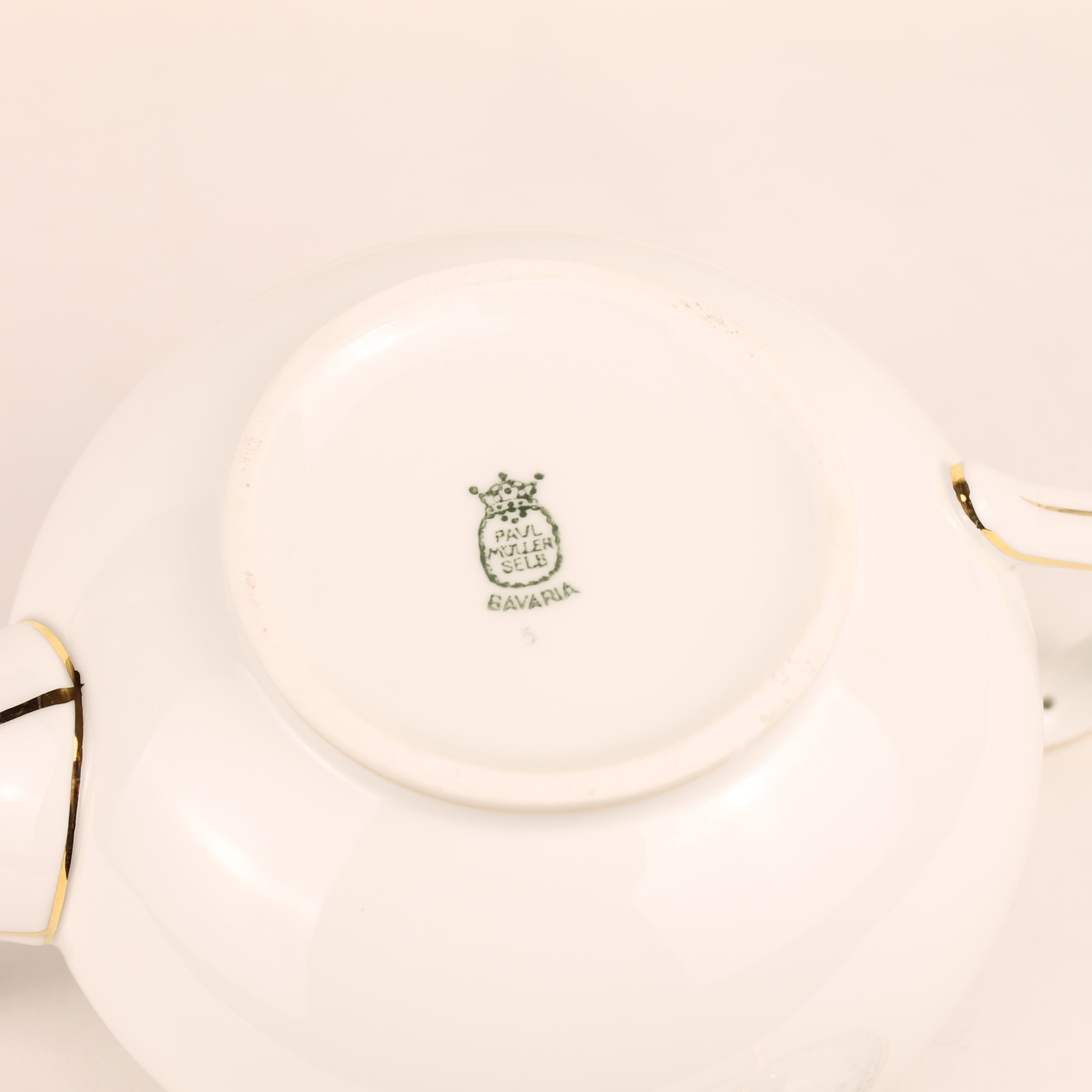 Theepot Paul Müller Selb Bavaria - Zwart Wit Goud Decor