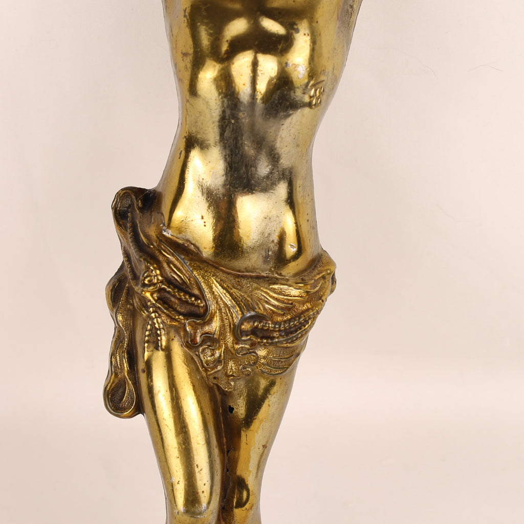 Crucifix met Verguld Corpus ca. 1900-1930 – Origineel Kruis – Doorleefd Karakter
